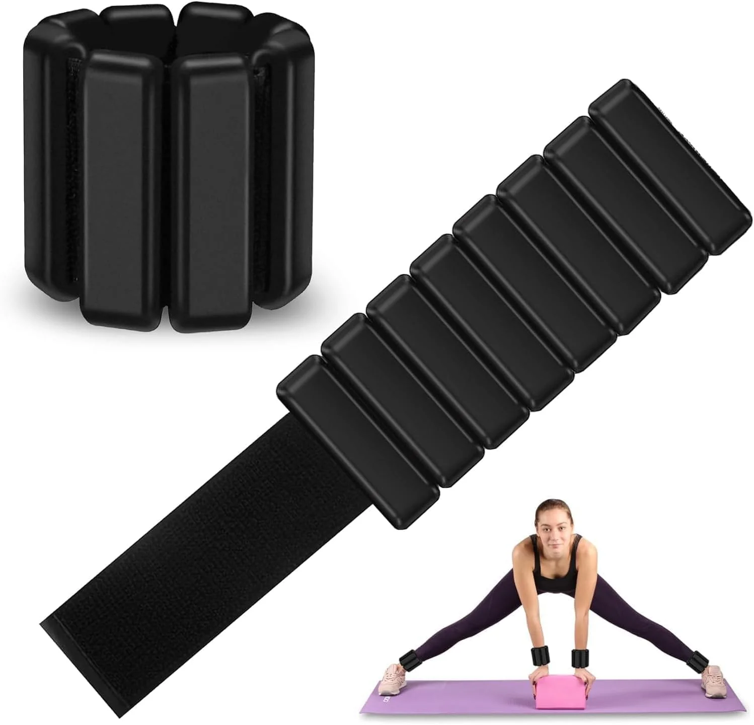 ست وزنه مچی (2 عدد، هر کدام 1 پوند)، وزنه های قابل تنظیم مچ و مچ پا برای زنان و مردان، ست وزنه پوشیدنی دست و پا برای پیاده روی، یوگا، شنا، کاردیو، ایروبیک، باشگاه