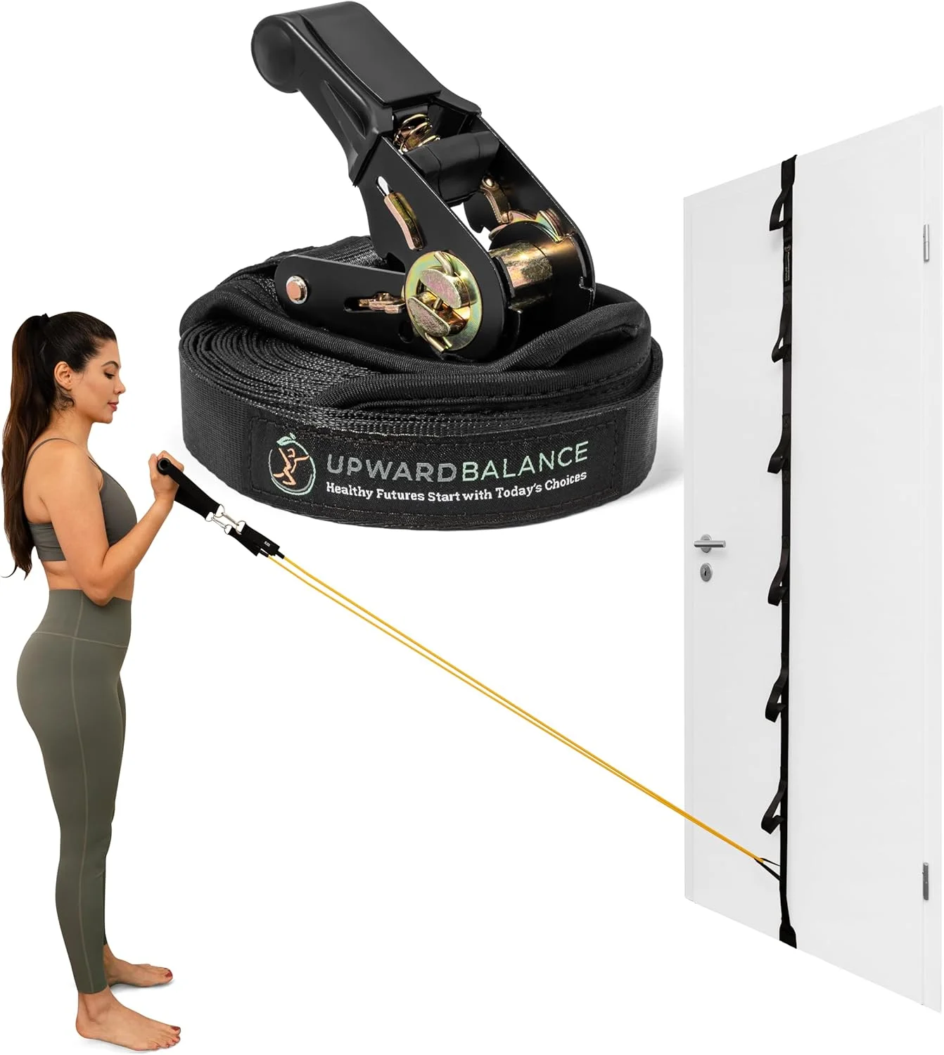 بند لنگر درب Jeteca برای کش های مقاومتی - بند لنگر درب کش مقاومتی چند حلقه ای سنگین - تا 9 نقطه لنگر، تجهیزات ورزشی درب قابل حمل برای تمرینات خانگی، مناسب برای درهای 6-8 فوتی