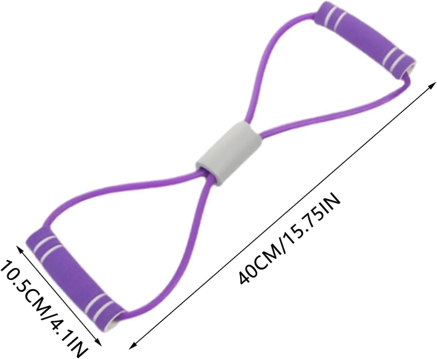 کش مقاومتی سالودیا با دسته، کش مقاومتی مدل 8 برای بازو، تقویت کننده سینه، طناب کششی ورزشی یوگا، کش الاستیک مدل 8 برای تمرینات کششی و قدرتی بازو و شانه (بنفش، صورتی)