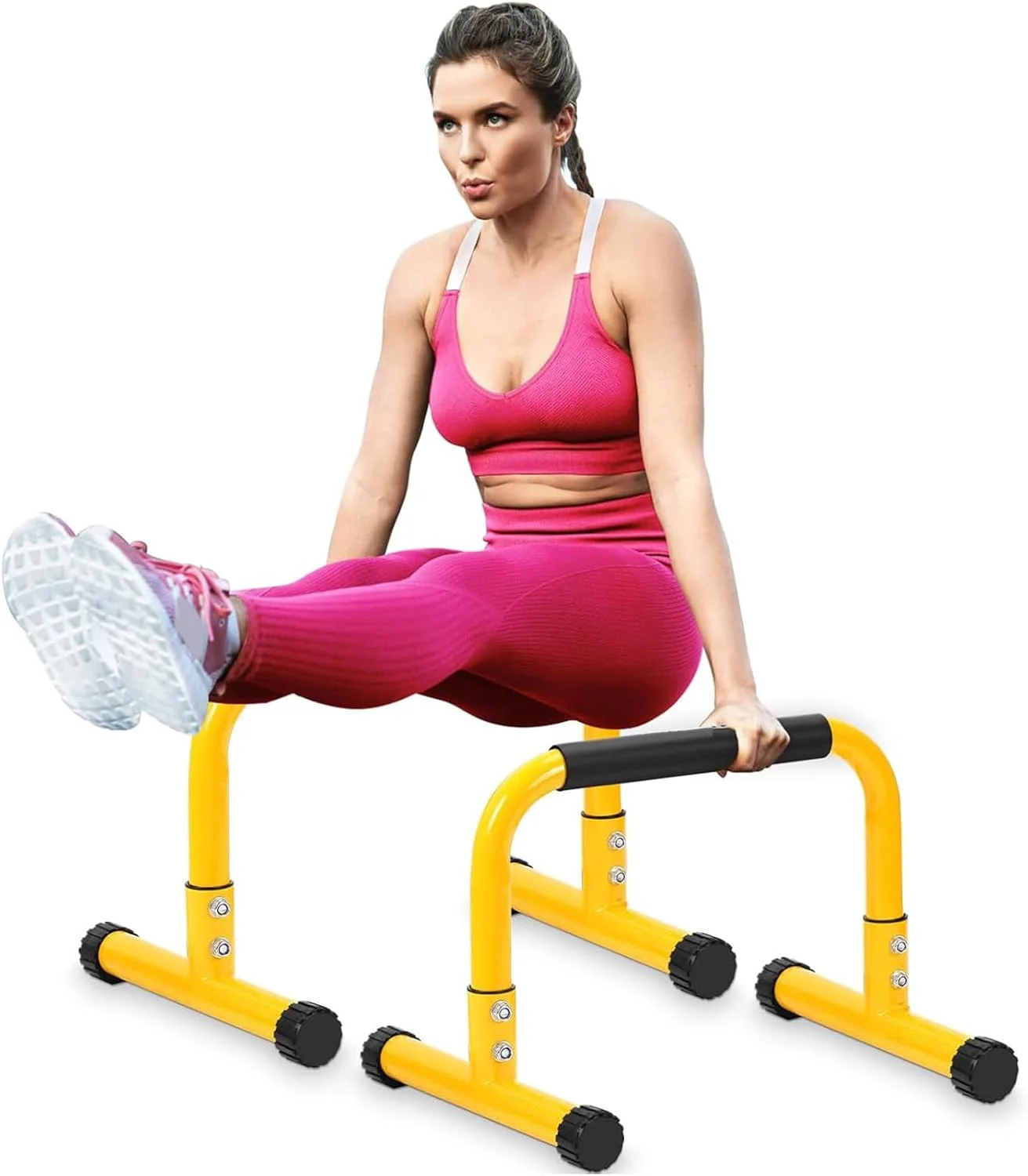 میله پارالل اچ‌کازمی برای خانه، میله های شنا برای تمرینات قدرتی، پلانچ کامل و دیپ، ال-سیت، کالیستنیک، دسته های پایه شنا برای تمرینات زمینی، تجهیزات کالیستنیکس