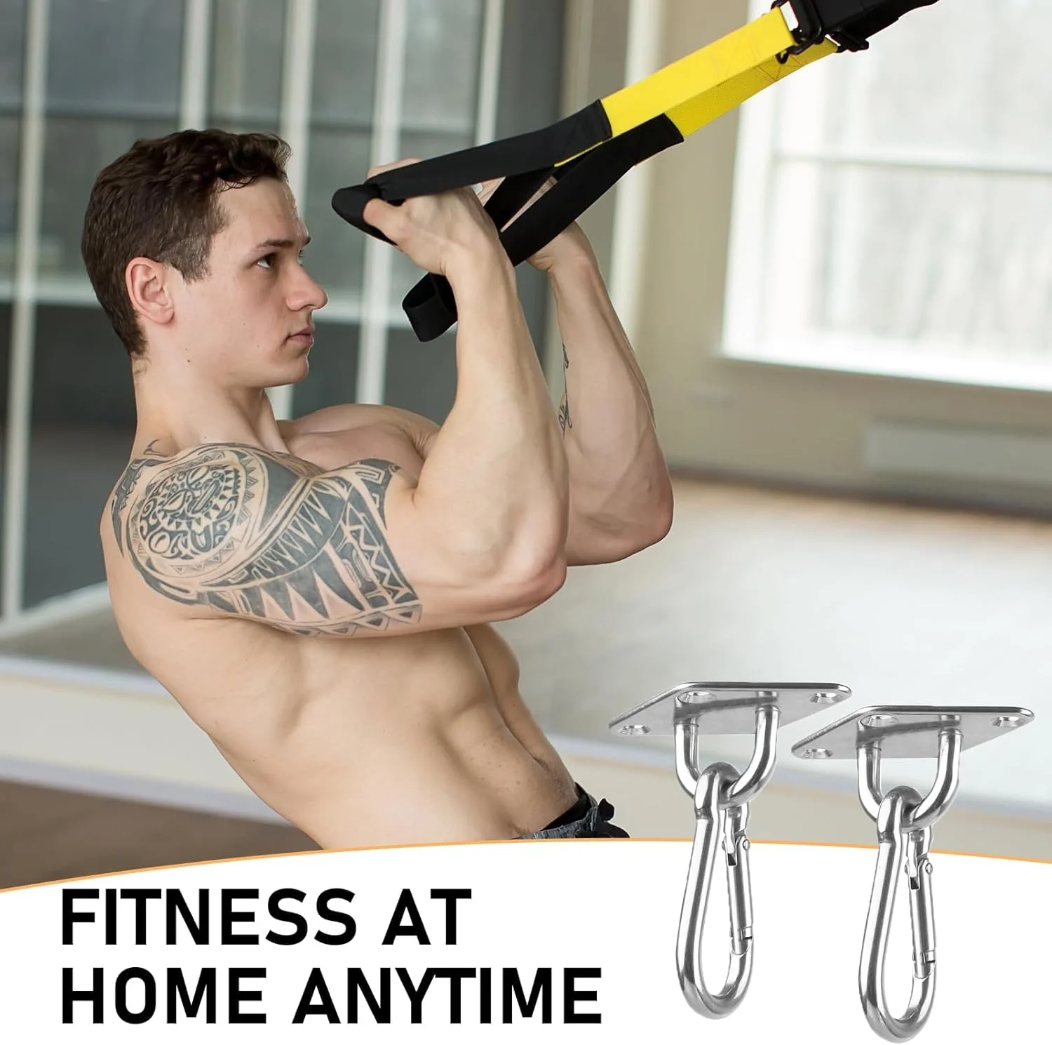 نگهدارنده دیواری مقاوم برای کش های ورزشی - لنگر تمرینی بادوام با قلاب برای کش های تناسب اندام، نگهدارنده کش های ورزشی صرفه جویی در فضا برای باشگاه خانگی، تمرینات معلق و کشش