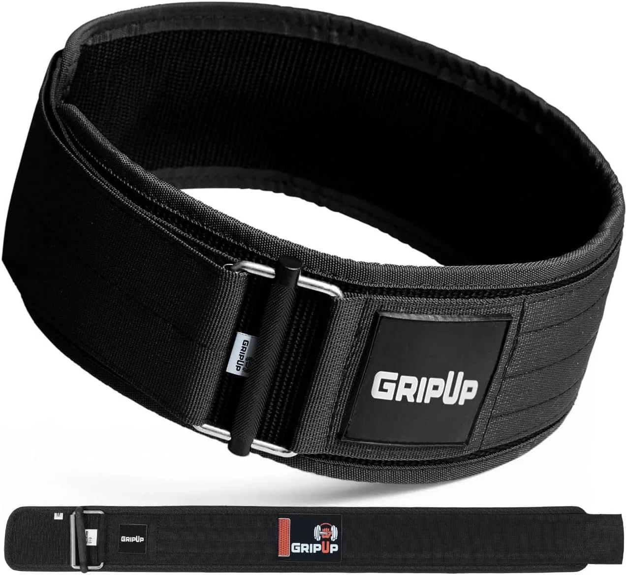 کمربند وزنه برداری قفل خودکار GripUp، کمربند باشگاهی ممتاز 4 اینچی با سگک قابل تنظیم، پشتیبانی از کمر برای تمرینات کراس فیت، مناسب برای آقایان و بانوان، پاورلیفتینگ، بدنسازی و ددلیفت