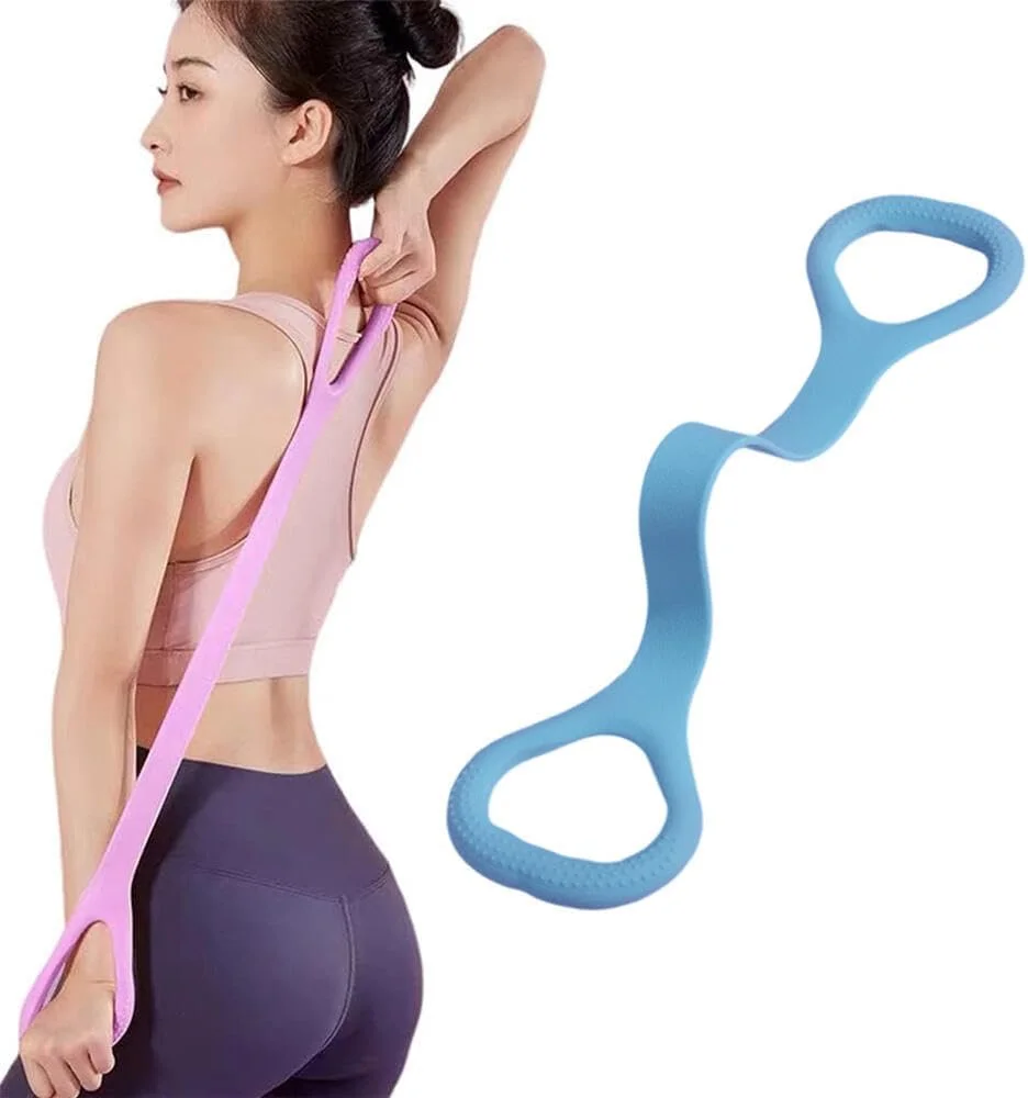 کش مقاومتی مدل 8 Goodern، طناب الاستیک ورزشی برای تمرینات بازو، پشت و شانه، کش ورزشی برای یوگا، پیلاتس، کشش، الاستیسیته بازو، پشت، سینه، تجهیزات ورزشی کشی مقاومتی