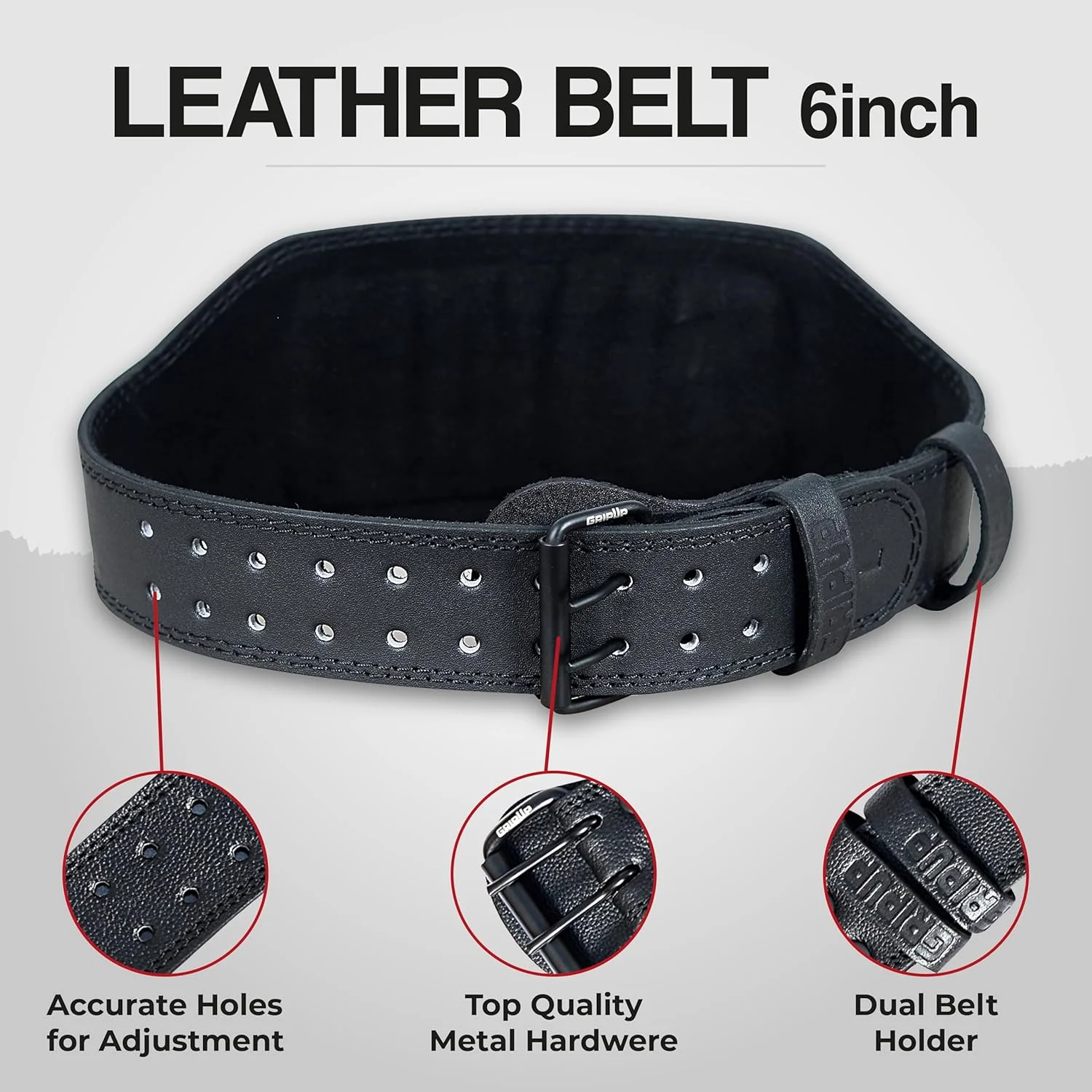 کمربند وزنه برداری برای تناسب اندام در باشگاه، چرم درجه یک، سگک قابل تنظیم 4 و 6 اینچی برای پشتیبانی از کمر با پد کمری، 10 سوراخ، ایده آل برای پاورلیفتینگ، بدنسازی و ددلیفت