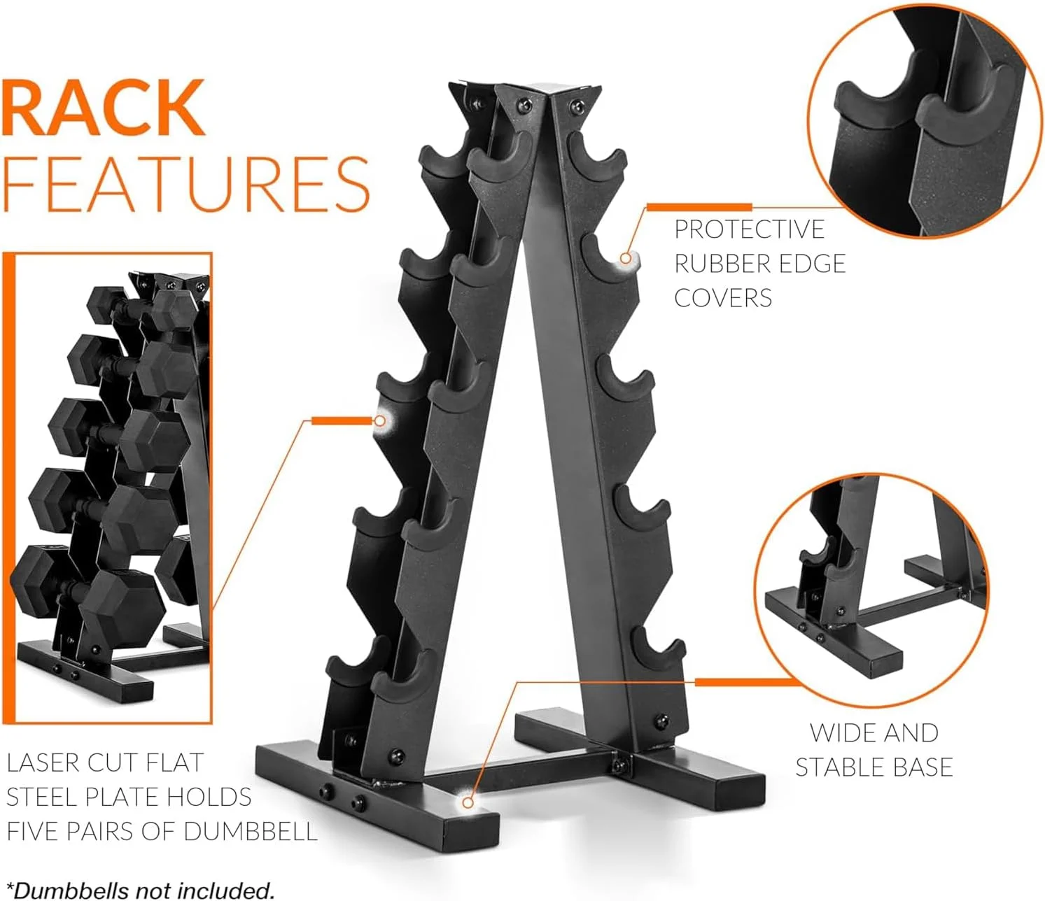 پایه نگهدارنده دمبل هالتر A-Frame، فقط پایه نگهدارنده دمبل، قفسه وزنه دمبل جمع و جور A-Frame برای صرفه جویی در فضای باشگاه خانگی (ظرفیت وزنی 100 کیلوگرم، نسخه جدید 2025)