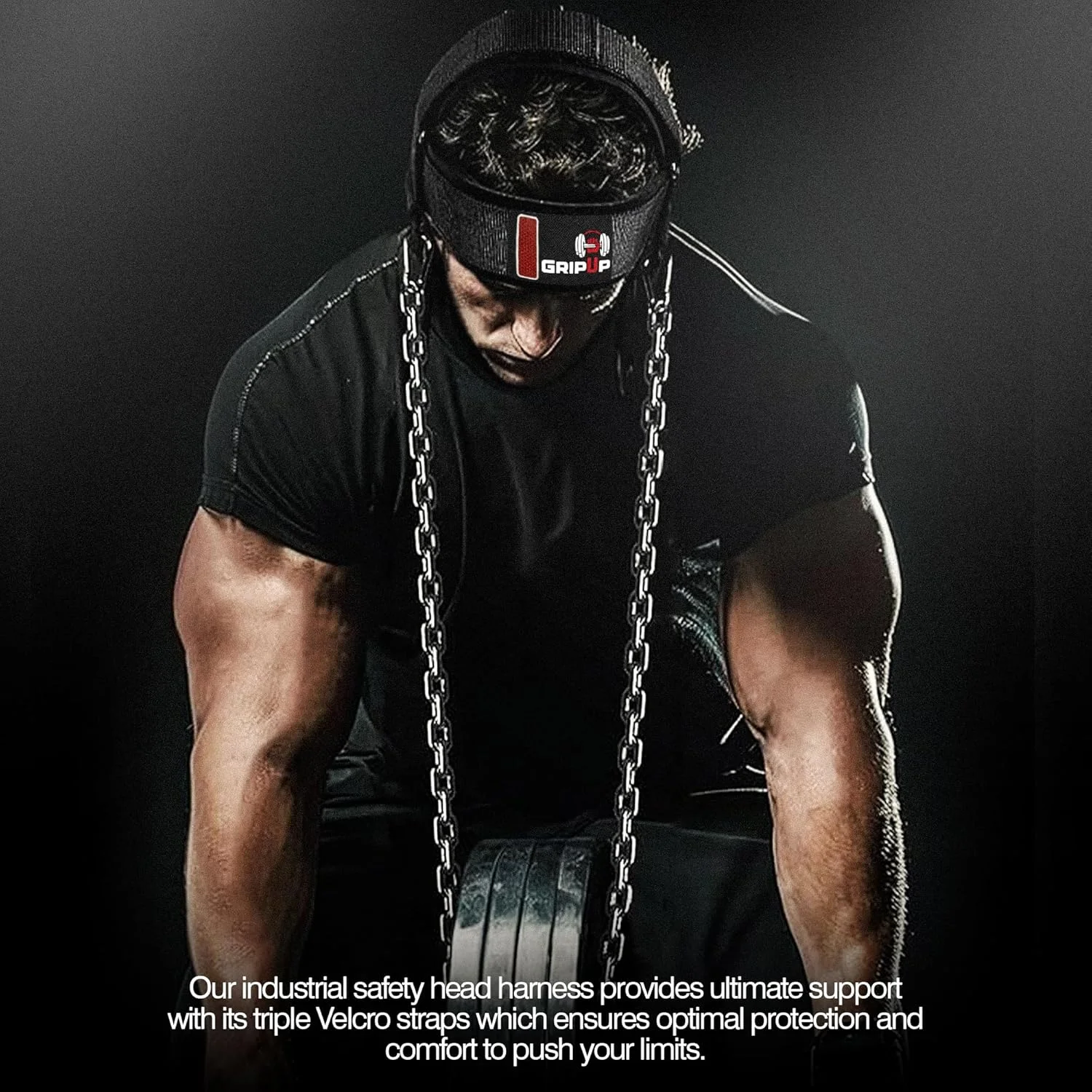 هارنس گردن برای وزنه برداری با زنجیر فولادی قابل تنظیم و بند چانه برای تقویت گردن، تمرینات مقاومتی، بهبود آسیب، بوکس و باشگاه