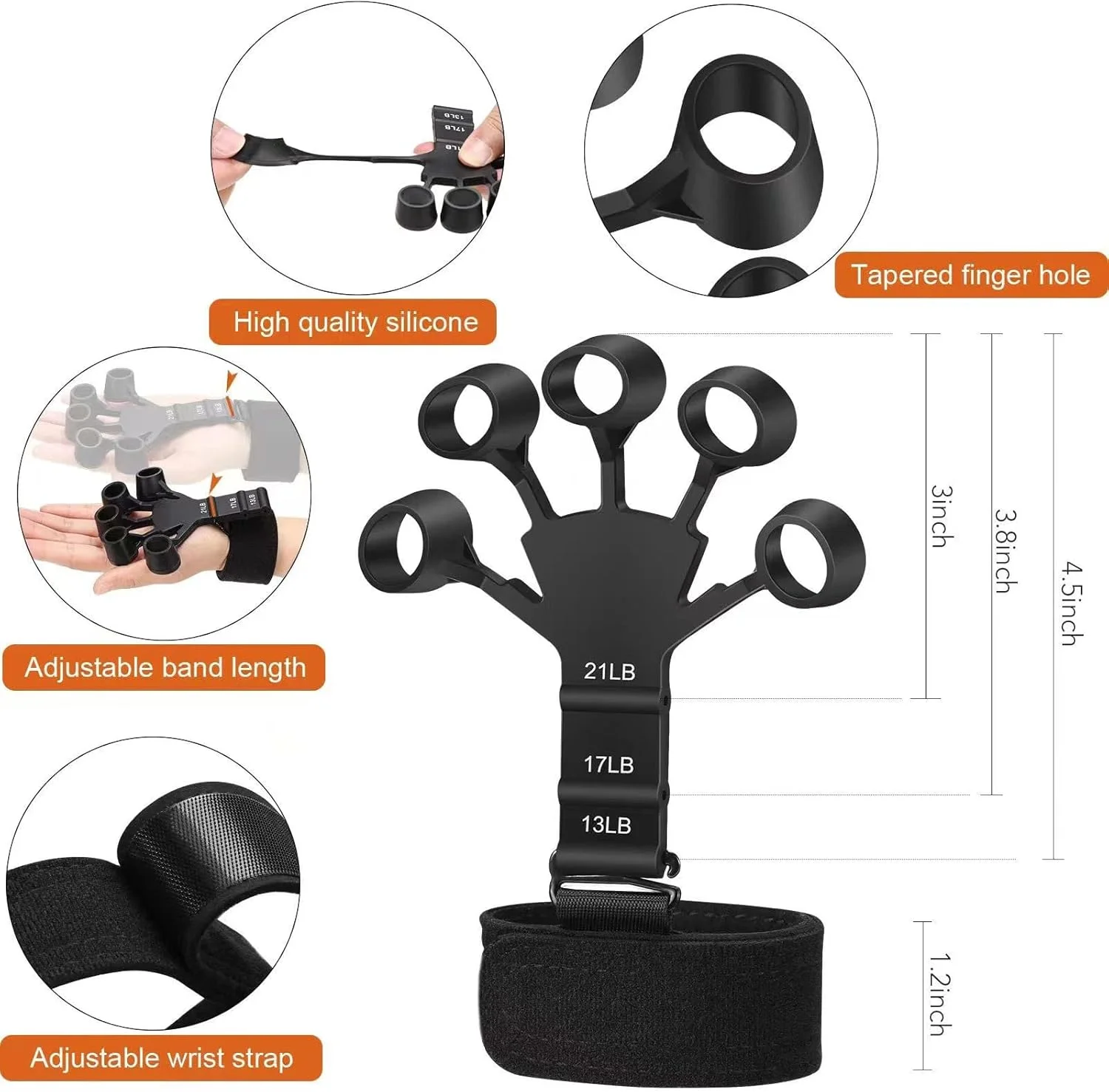 ست دو عددی تقویت کننده قدرت انگشتان - تمرین دهنده قابل تنظیم انگشت و کشش دهنده انگشت - مناسب برای توانبخشی دست و صخره نوردی - تسکین درد آرتروز
