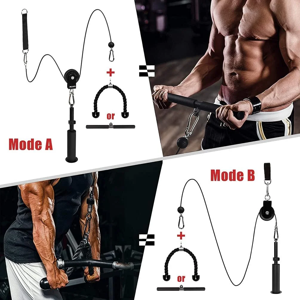 سیستم قرقره سیم کش لت و لیفت فیتنس Funito، دستگاه سیم کش دوگانه (1.8 و 2.3 متری) با پین بارگذاری ارتقا یافته برای تمرینات زیربغل سیم کش، جلو بازو، پشت، ساعد، شانه - تجهیزات باشگاه خانگی