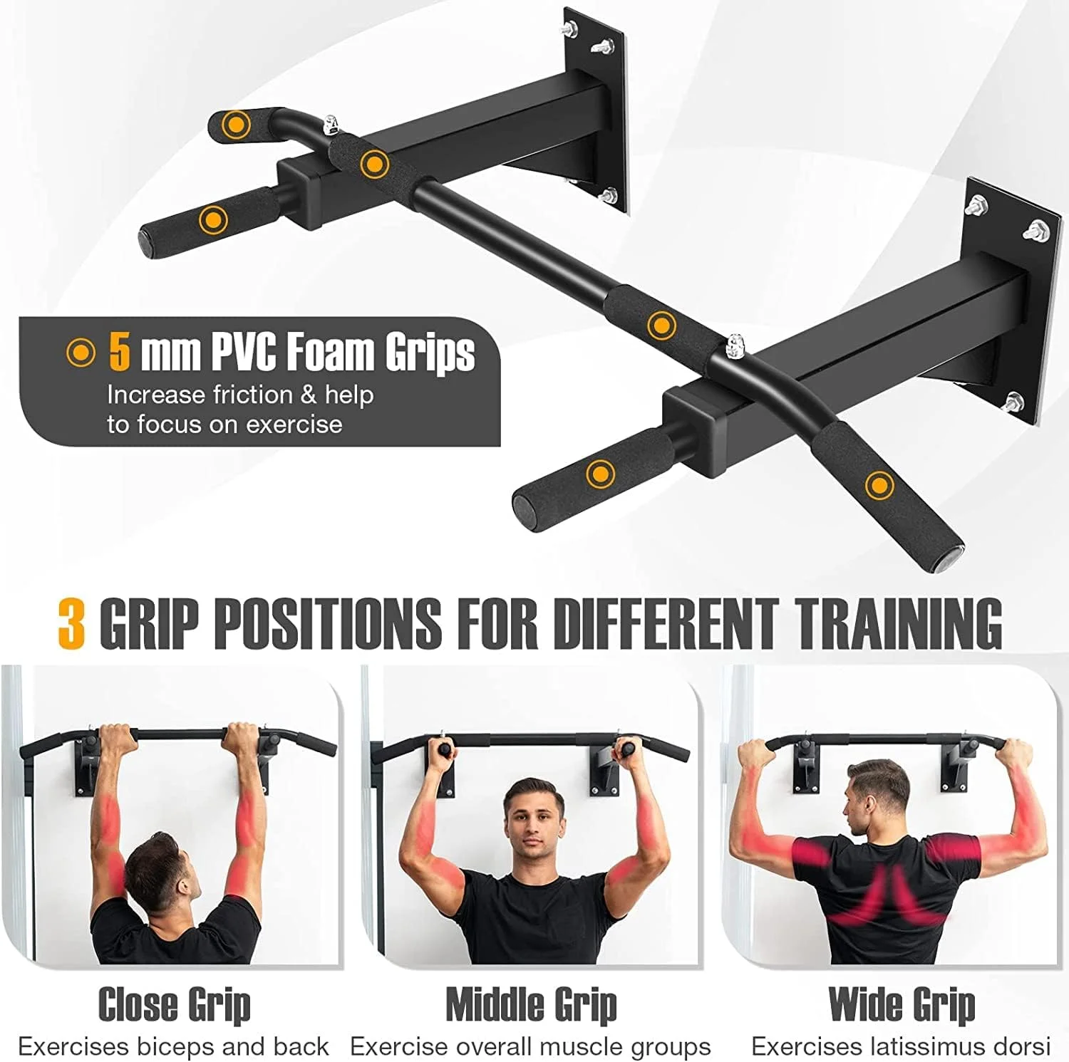 بارفیکس دیواری برای باشگاه خانگی - بارفیکس سنگین با موقعیت های چندگانه. تجهیزات ورزشی باشگاه خانگی.