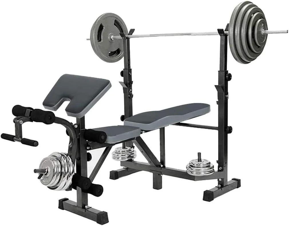 نیمکت وزنه برداری المپیک، ست رک نیمکت قابل تنظیم، نیمکت دمبل هالتر تناسب اندام، نیمکت دراز و نشست، تمرین کل بدن، باشگاه خانگی، دفتر کار