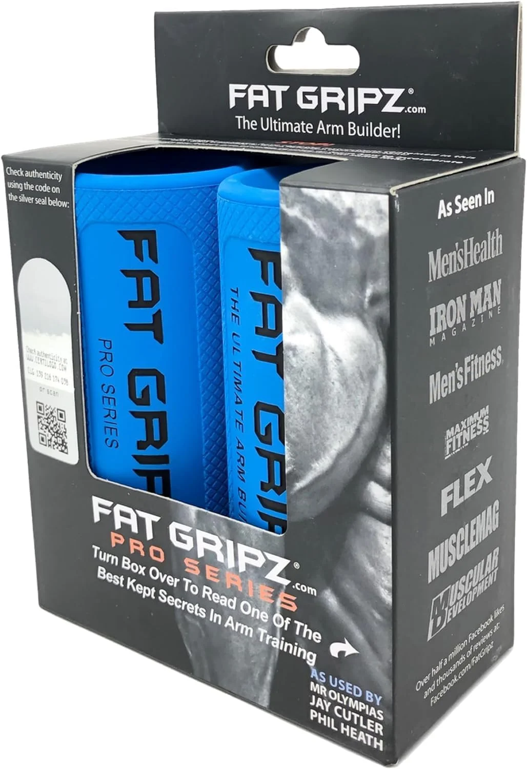 Fat Gripz Pro - راهی ساده و اثبات شده برای داشتن عضلات دوسر بازو و ساعد بزرگتر (برنده جایزه مجله Men’s Health Home Gym در سال 2020) (قطر خارجی 2.25 اینچ)