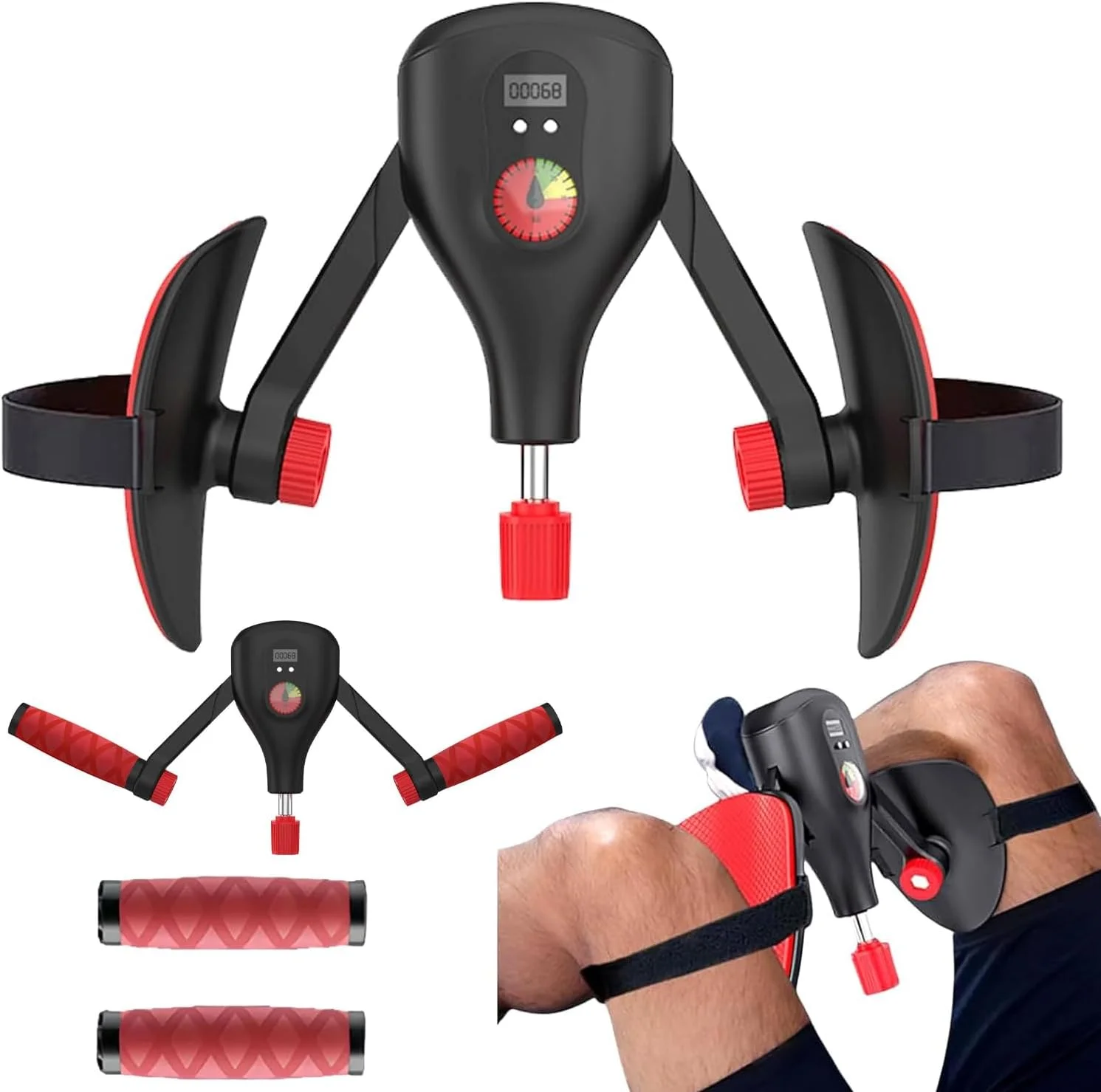 تقویت کننده ران با مقاومت قابل تنظیم 0-35 کیلوگرم، فرم دهنده ران با بندهای ثابت پا و دسته قابل تعویض، تمرین دهنده عضلات لگن و باسن، تجهیزات ورزشی تقویت کننده، تمرین پا و باسن