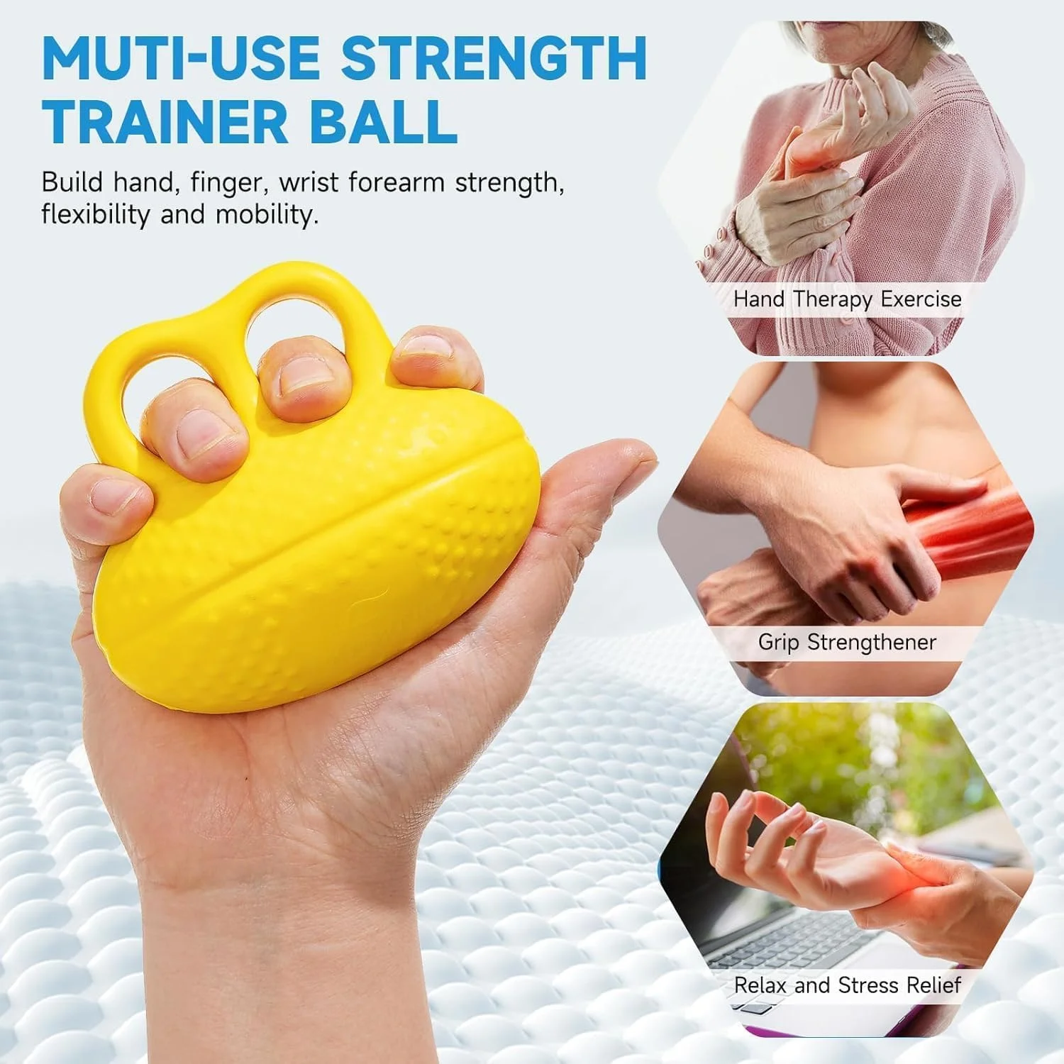 توپ تقویت مچ و انگشتان دست، تمرین دهنده قدرت دست، انگشت و مچ، مناسب برای توانبخشی، آرتروز و تونل کارپال