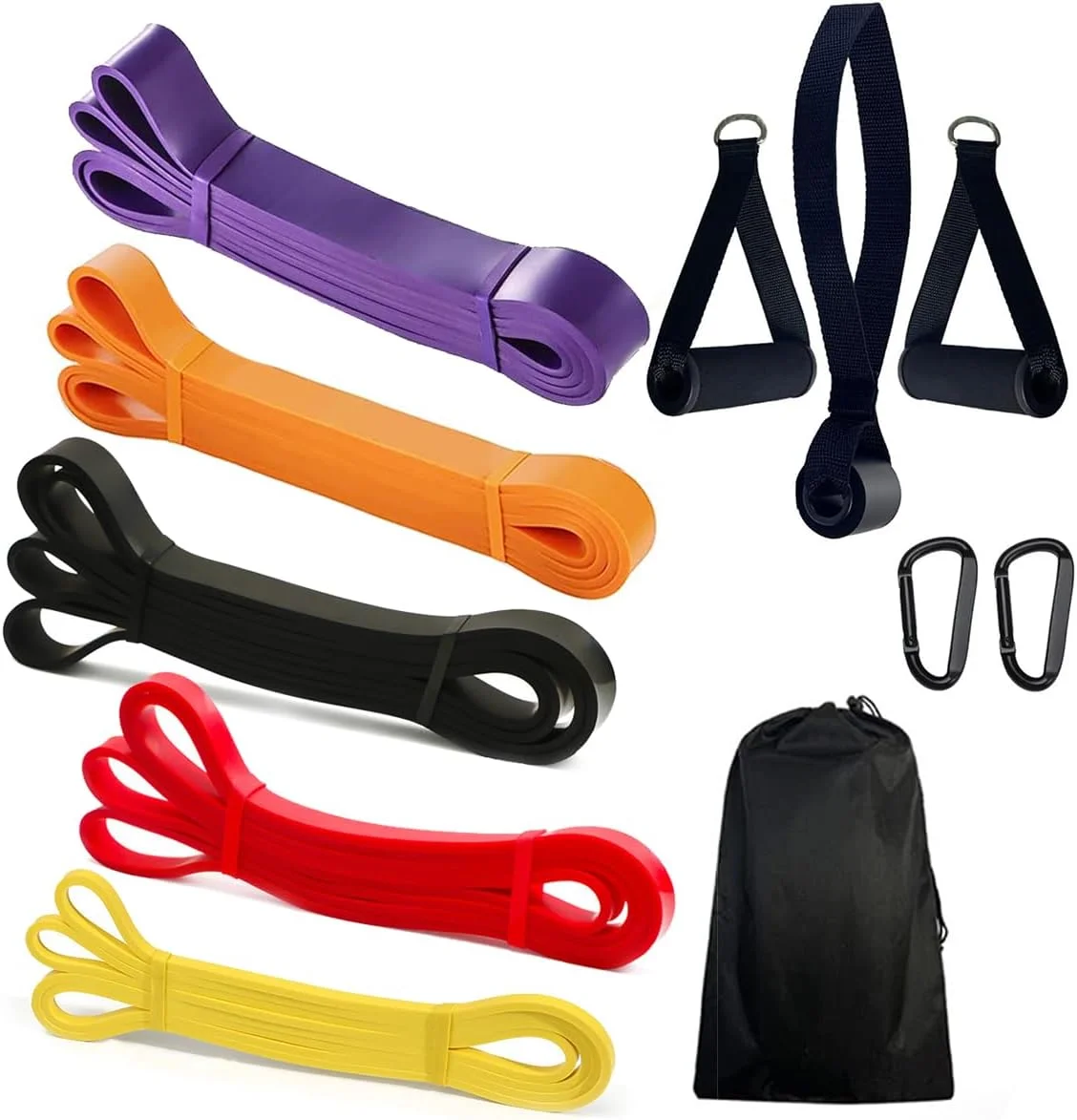 بسته 11 عددی کش های مقاومتی، کش های ورزشی برای تمرینات مقاومتی، تمرینات خانگی، تناسب اندام، کش های تمرینی کششی برای مردان و زنان