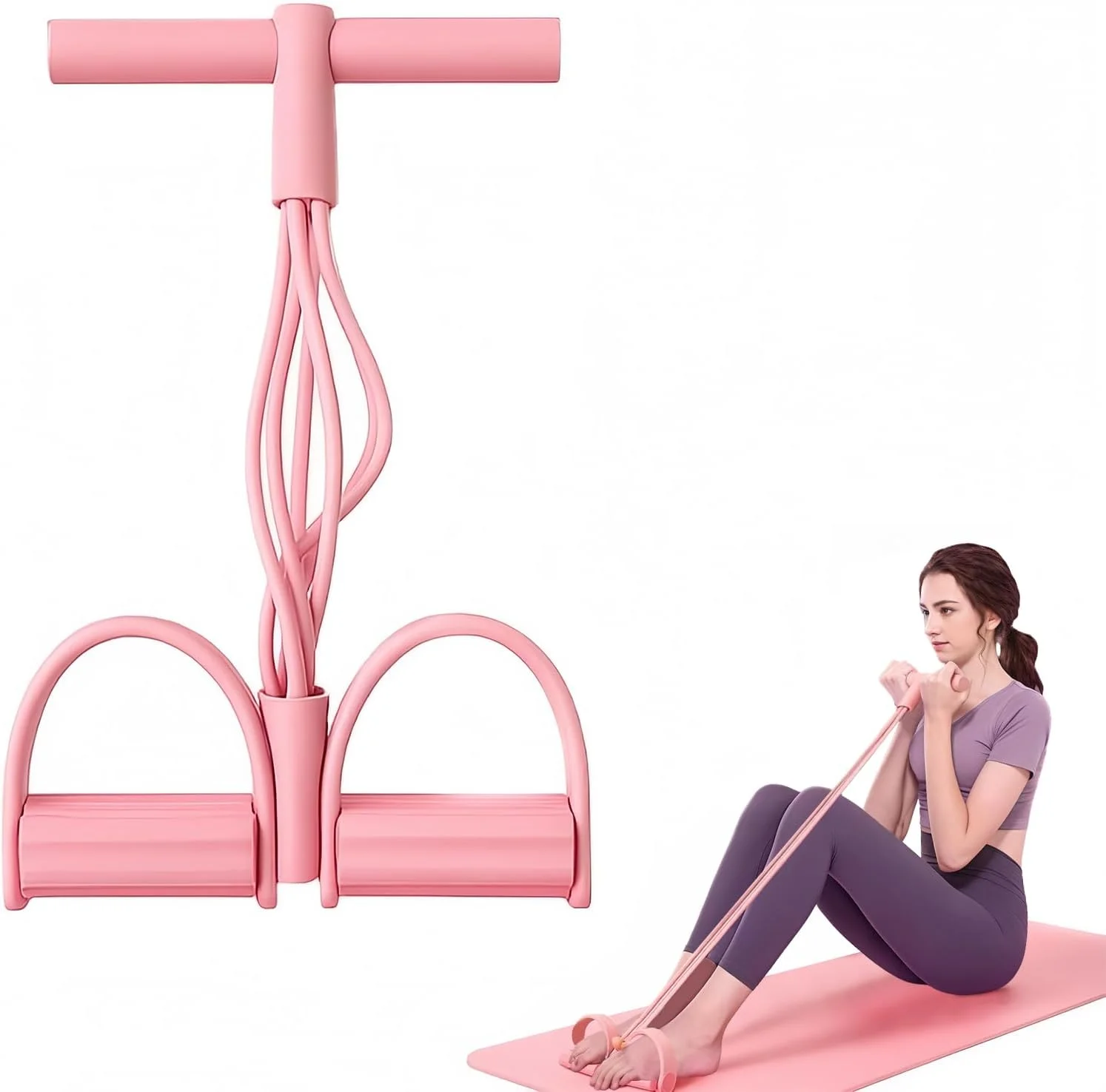 کش مقاومتی پدالی 6 لوله DMG، تمرین کل بدن، طراحی 6 لوله با پدال های ضد لغزش و دسته های فومی، تمرین بازو، سینه، شکم، پا، باسن، برای باشگاه خانگی