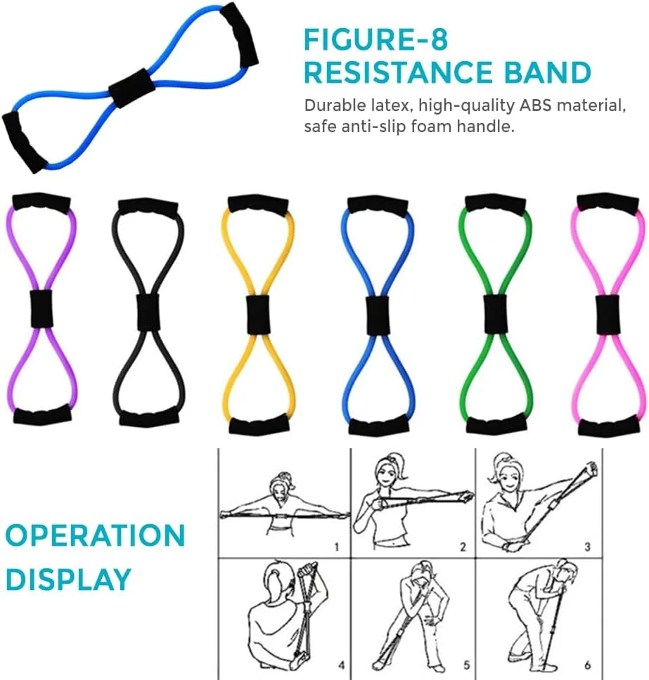 ست حلقه پیلاتس Eacam - تجهیزات تمرین در خانه برای بانوان - کش های باسن، تجهیزات کششی، توپ مینی پیلاتس 25 سانتی متری، کش مقاومتی برای پاها، بازوها و ران ها