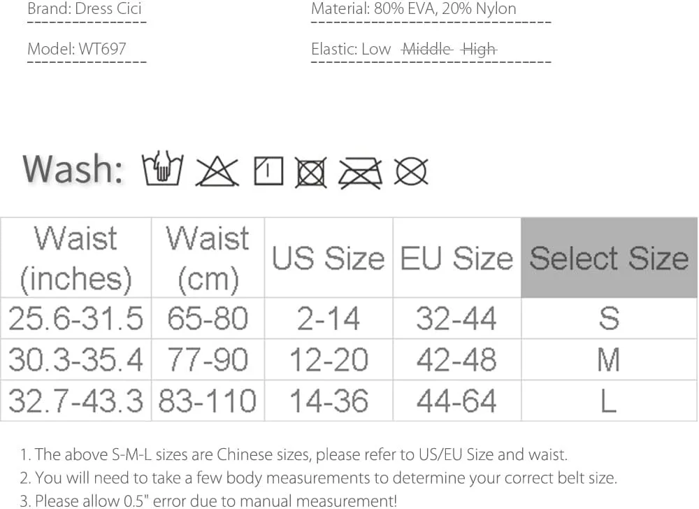 کمربند وزنه برداری Cici - پشتیبانی کمر برای اسکات و پاورلیفتینگ