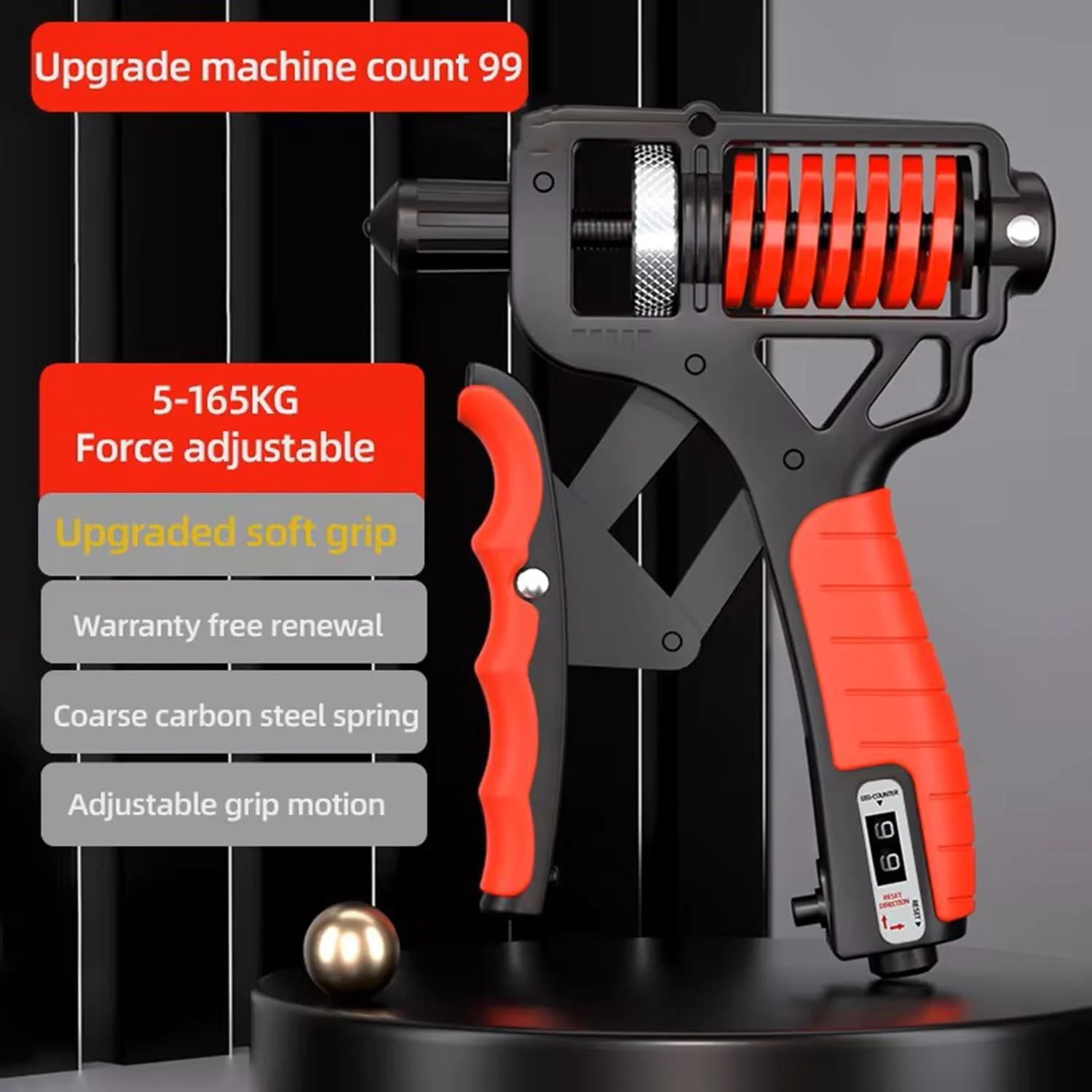 تقویت کننده قدرت مچ با فنر دوبل، تمرین دهنده تقویت مچ دست، تمرین دهنده ساعد قابل تنظیم 5-165 کیلوگرم با شمارنده، ابزار تقویت قدرت مچ برای فشار دادن دست، تقویت کننده ساعد، تمرین انگشت