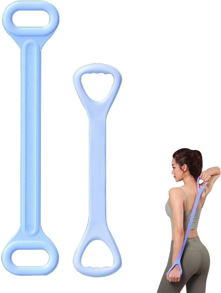 باند مقاومتی ورزشی، 2 عدد طناب کششی الاستیک برای تمرینات بازو، پشت و شانه، کشش پا، ساق پا و دست، مناسب برای یوگا، پیلاتس، کشش، تمرینات ورزشی در خانه