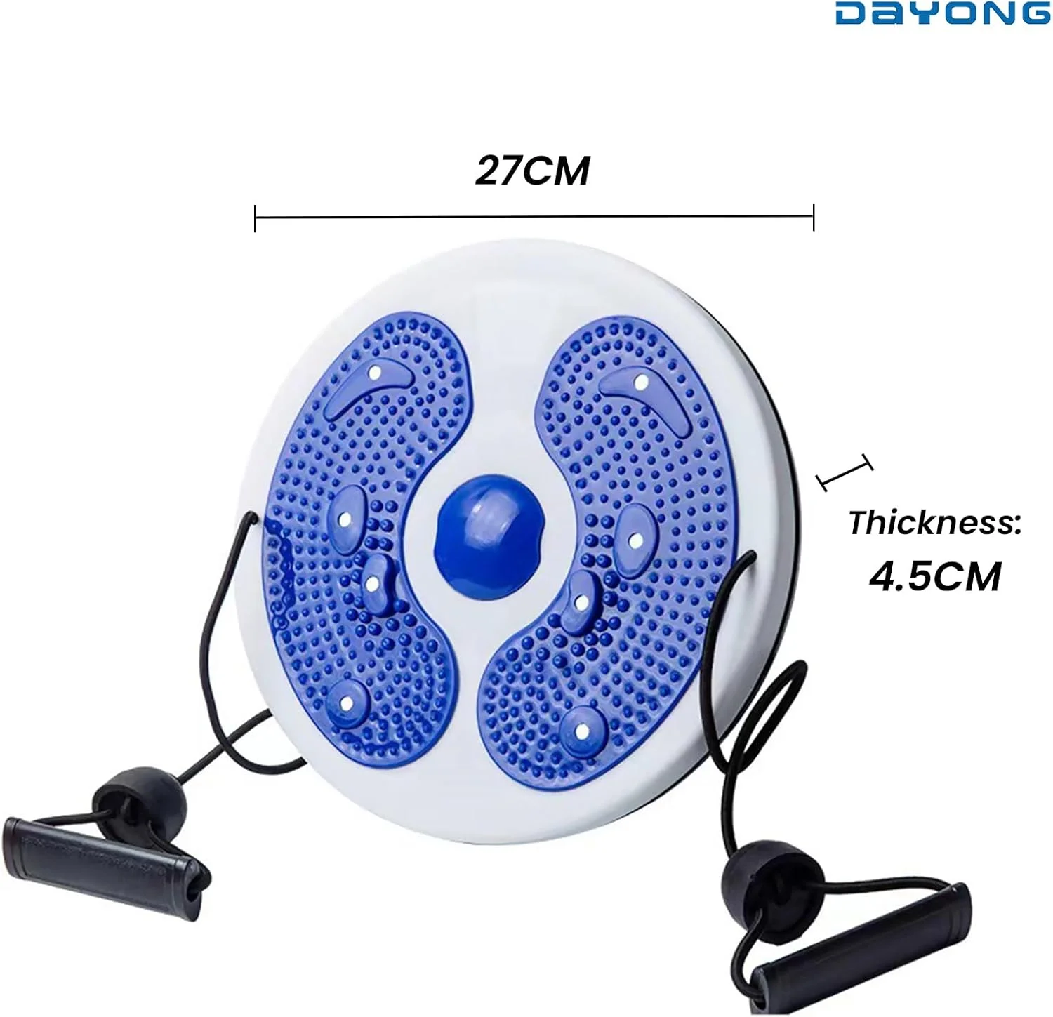 تخته چرخشی DAYONG، صفحه چرخش تمرین کمر، دیسک چرخش کمر با بند کشی، تمرین عضلات شکم برای فرم دهی بدن، صفحه ماساژ پا، تجهیزات ورزشی خانگی قابل حمل.