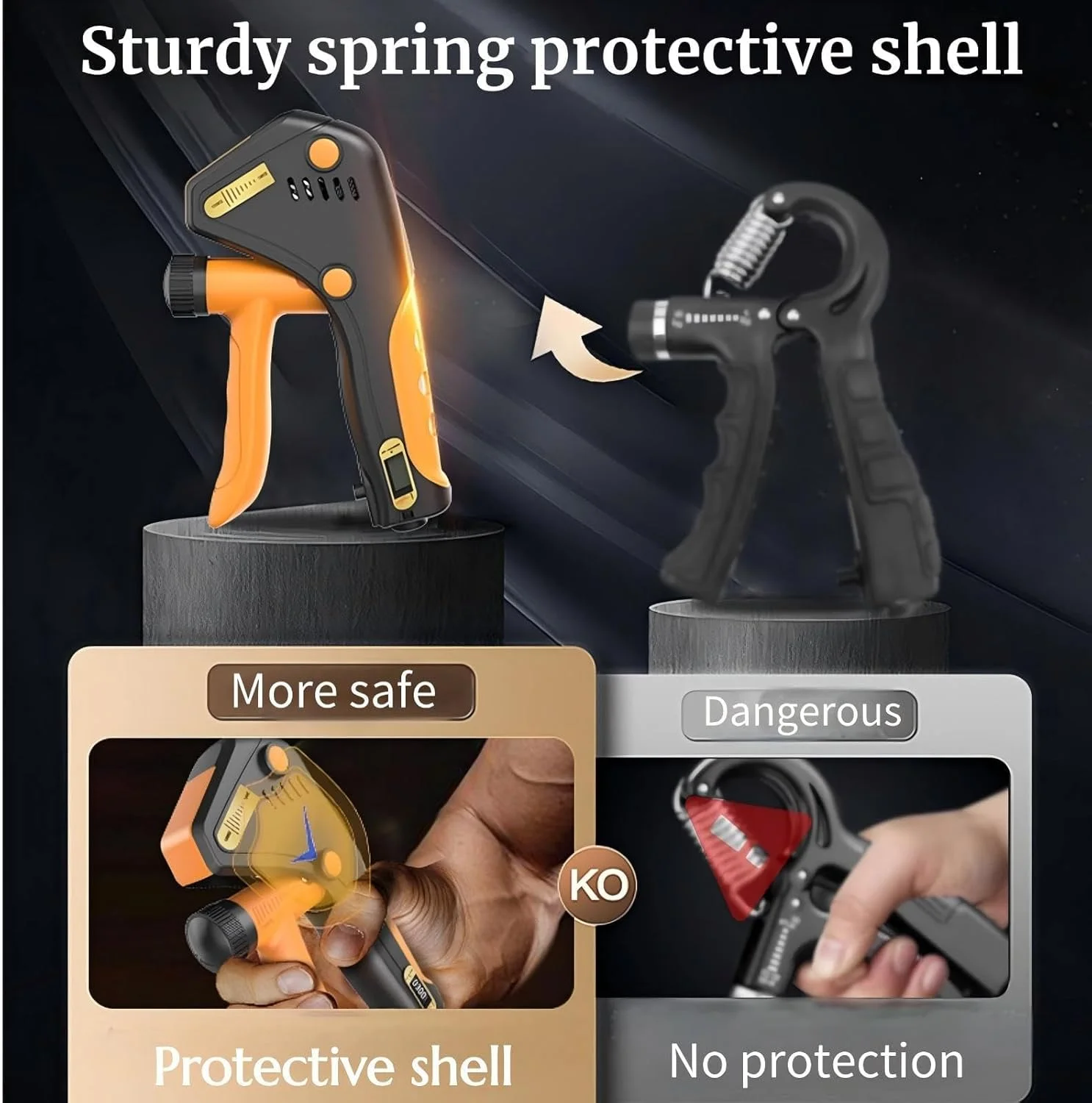 تقویت کننده مچ دست قابل تنظیم 10-120 کیلوگرم، تقویت کننده ساعد، تقویت کننده دست برای عضله سازی و بهبود آسیب (شمارش مکانیکی)