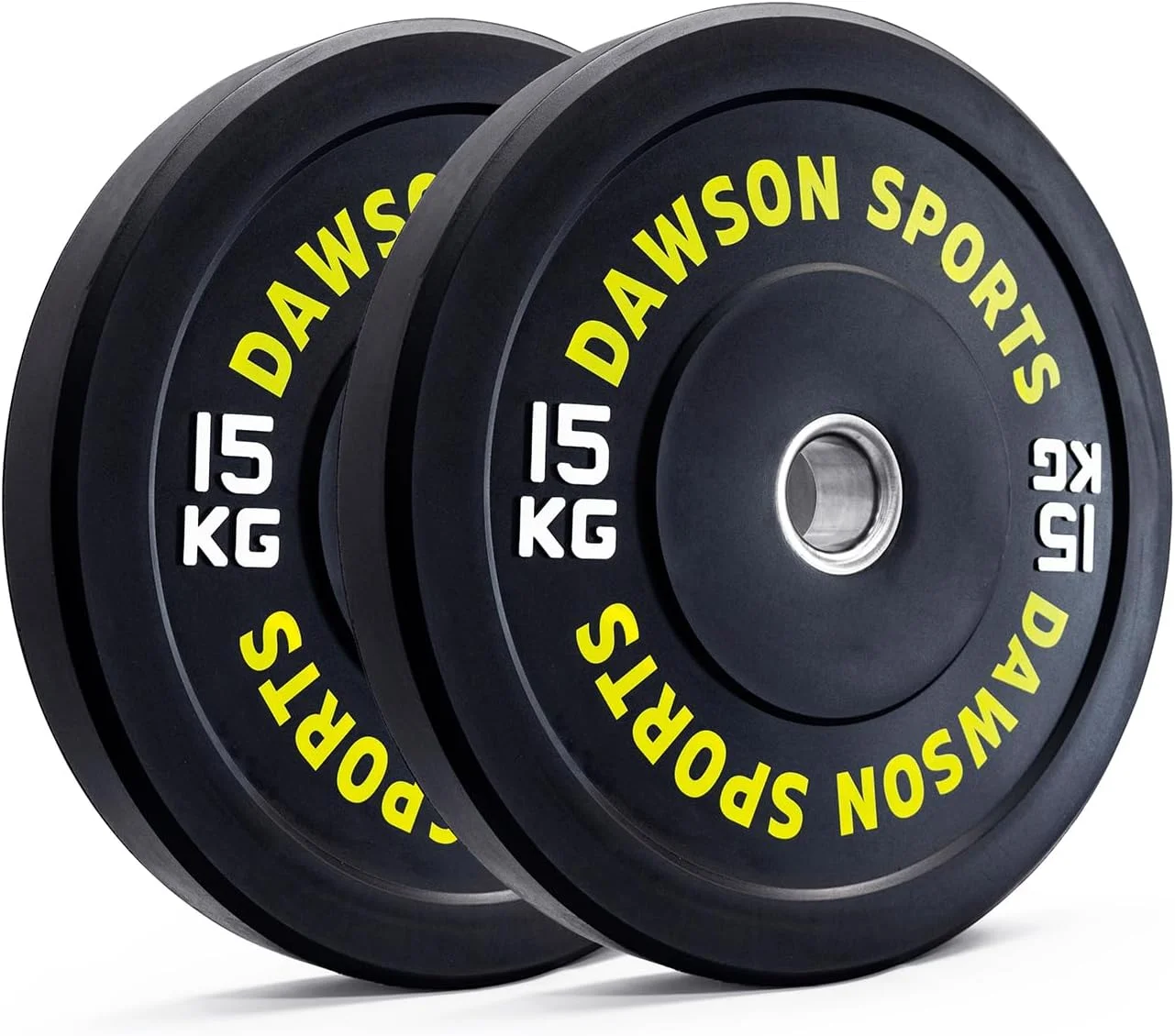 صفحات وزنه لاستیکی سپر دار داوسون اسپورتس (با حلقه برگشته) - 2 عدد - ست وزنه برداری با چگالی بالا برای تمرینات قدرتی و کراس فیت - تجهیزات بادوام و کاهش دهنده صدا برای باشگاه