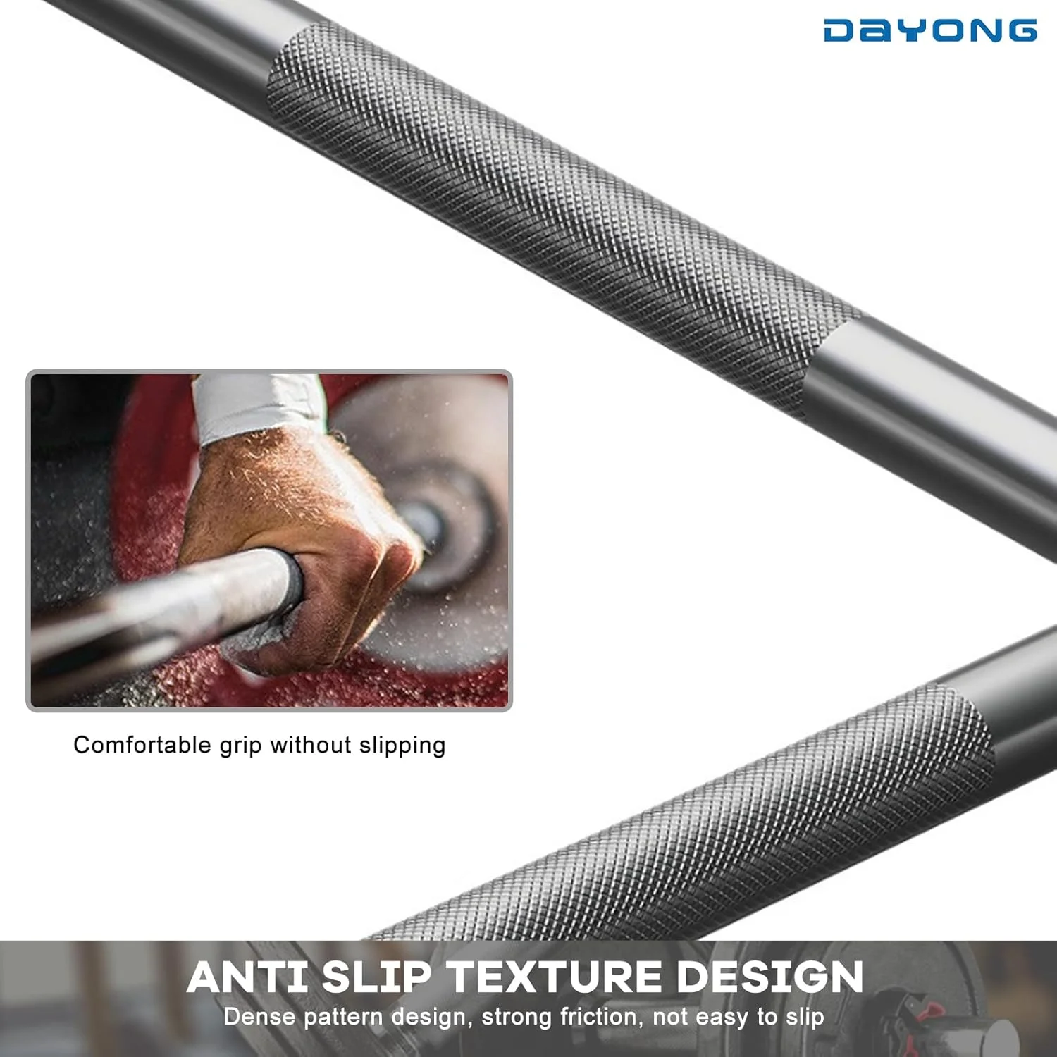 میله هالتر DAYONG، میله وزنه برداری 1.2 متری/1.5 متری، میله وزنه صاف/خمیده باشگاه برای صفحات وزنه 2 اینچی، تحمل بار 150 کیلوگرم، ایده آل برای پرس سینه، اسکات، هیپ تراست و ددلیفت.