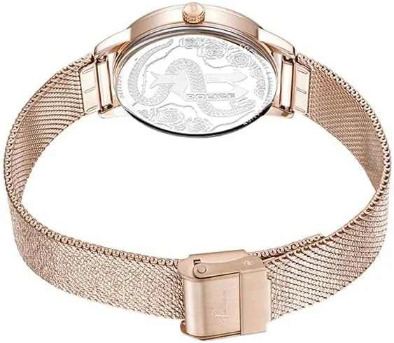 ساعت پلیس Camii زنانه با صفحه صدف آبی و دستبند توری رزگلد