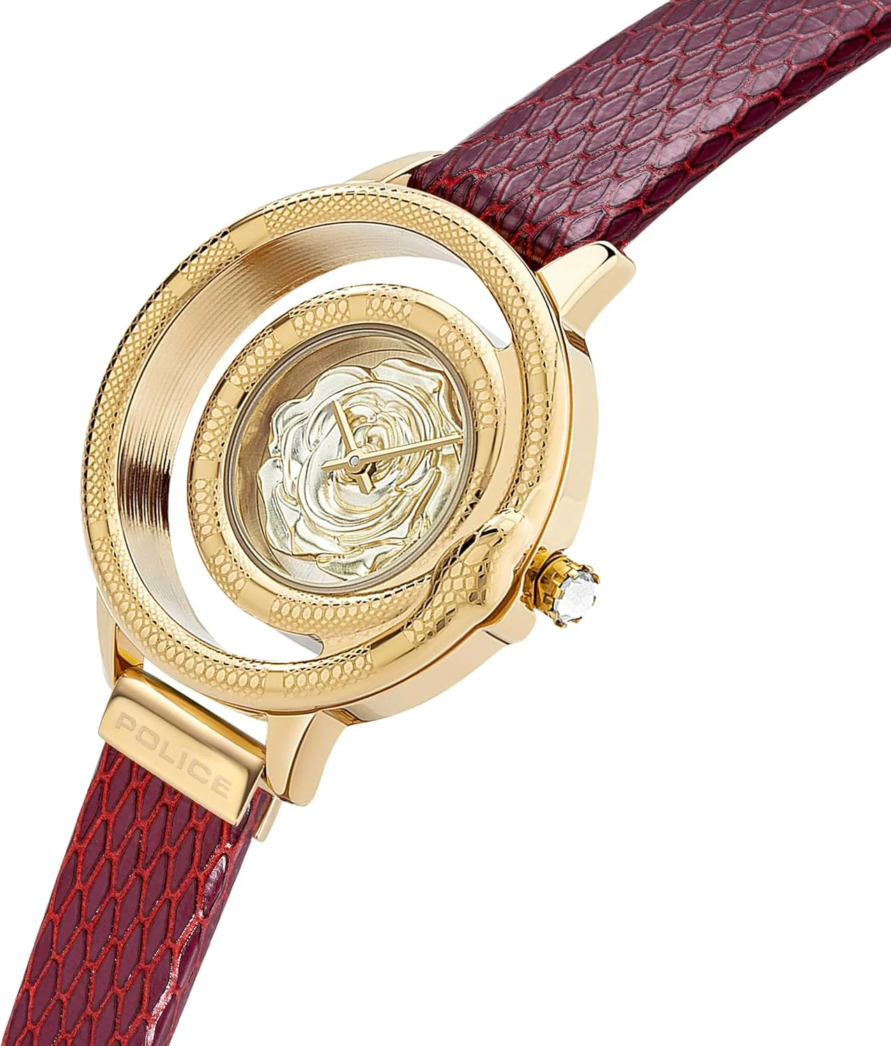 ساعت مچی آنالوگ زنانه پلیس مدل PEWLA2008302، اندازه قاب 36 میلی متر، طلایی/قرمز