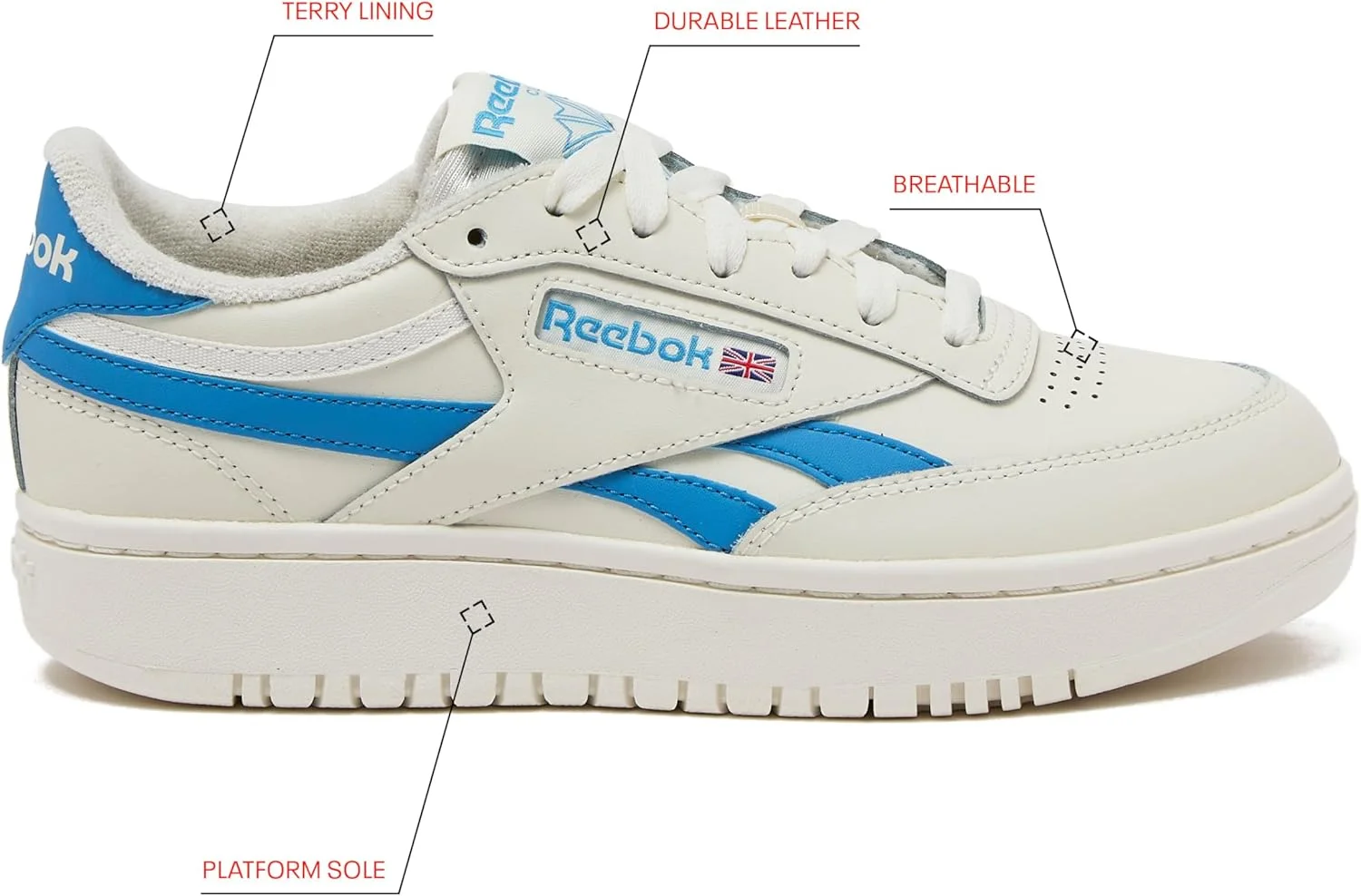 کفش تنیس پلتفرم ریباک Club C Double Revenge زنانه، کفش ورزشی زنانه فشن