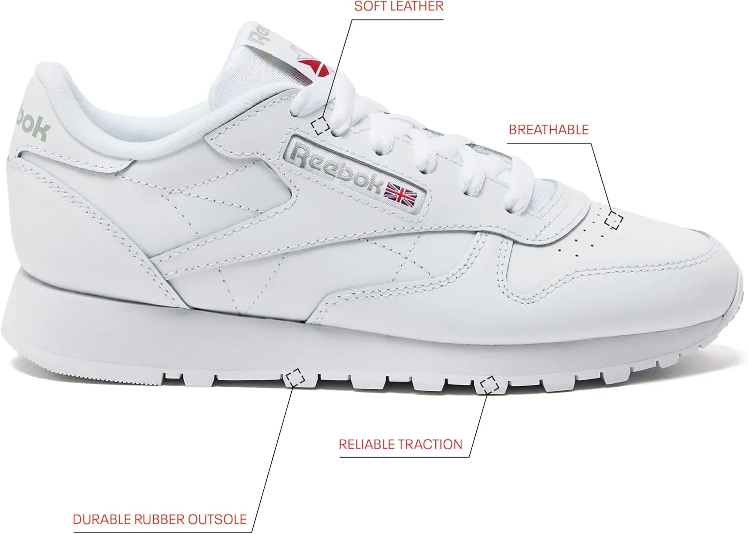 کفش ورزشی چرمی کلاسیک ریباک زنانه - کفش تنیس مشکی یا سفید زنانه سایز 36 تا 42