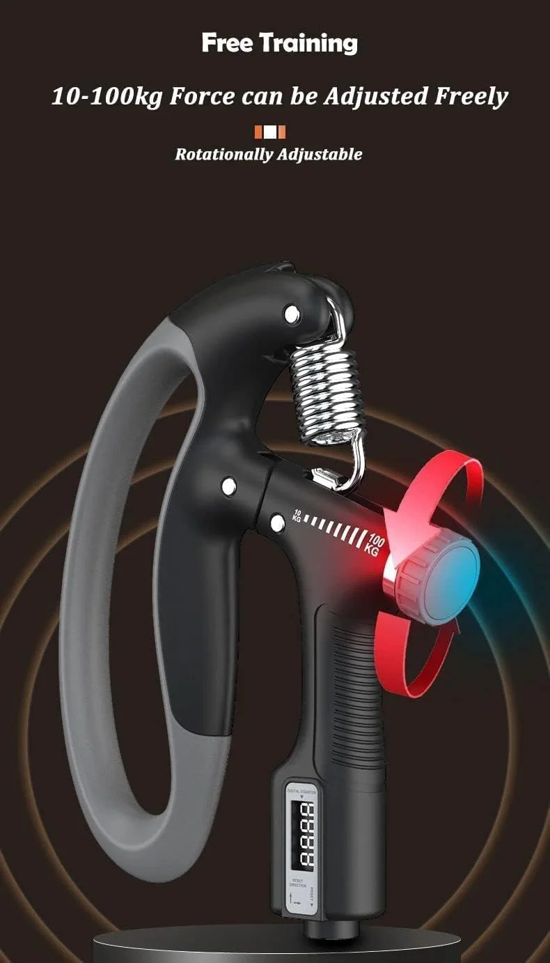 COOLBABY تقویت کننده مچ دست قابل تنظیم 10-100 کیلوگرم، مناسب تمرینات ورزشی سنگین با تمرین دهنده انگشت معکوس، تقویت عضلات بازو و شمارش هوشمند