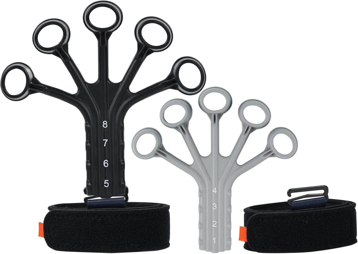 تقویت کننده انگشت و مچ سیلیکونی BIGTHREE - تقویت کننده 5 انگشتی، قدرت قابل تنظیم، تمرین دهنده گریپ دست برای انعطاف پذیری انگشت، توانبخشی مچ دست، ایده آل برای ورزشکاران، نوازندگان و ریکاوری