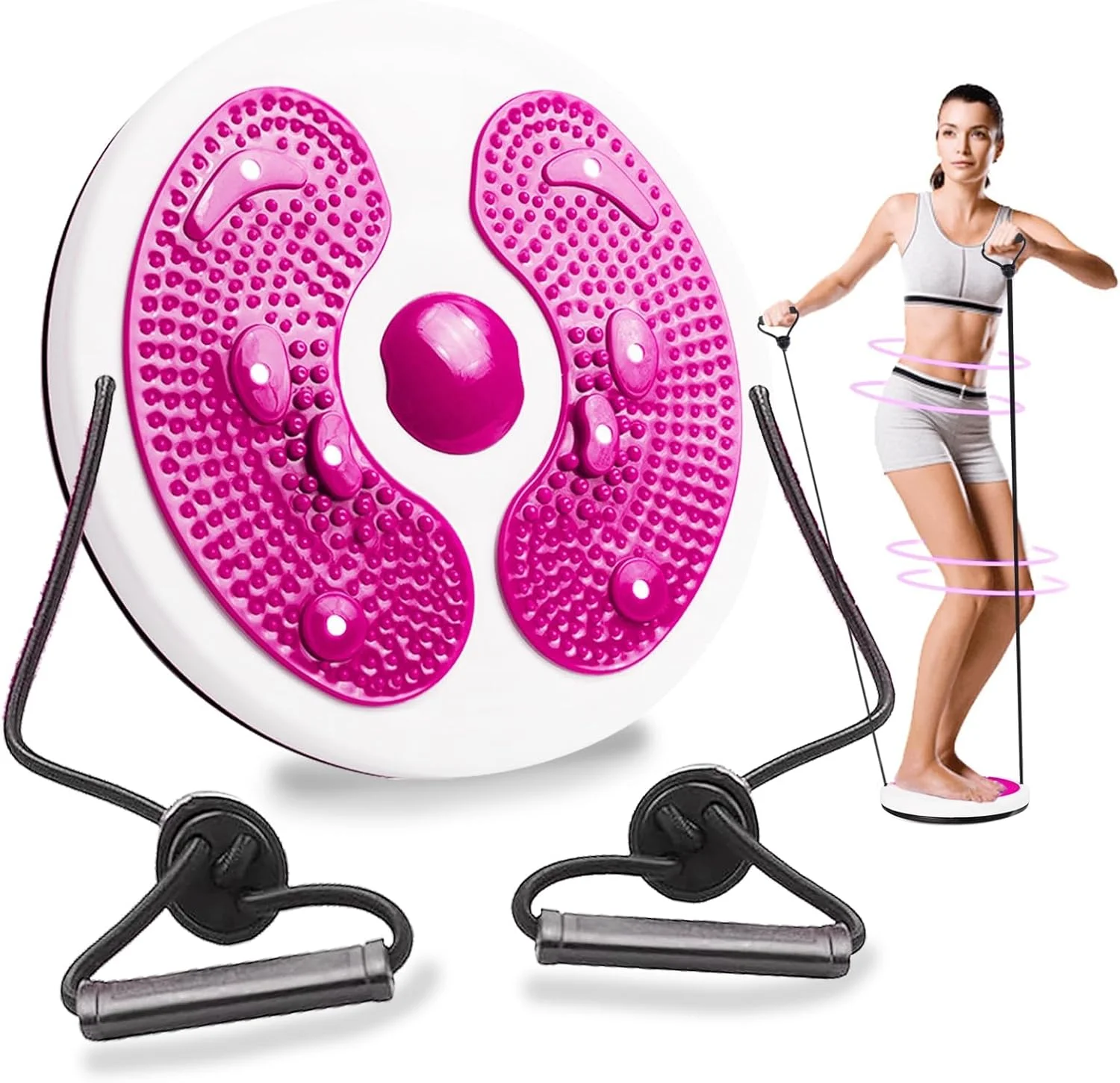 دیسک چرخان کمر BIGTHREE، دیسک پیچشی کمر برای فرم دهی بدن، مناسب برای بانوان و بزرگسالان برای تناسب اندام و یوگا در خانه و باشگاه، تقویت عضلات کمر و تناسب اندام برای تمرینات خانگی، دستگاه فرم دهنده کمر