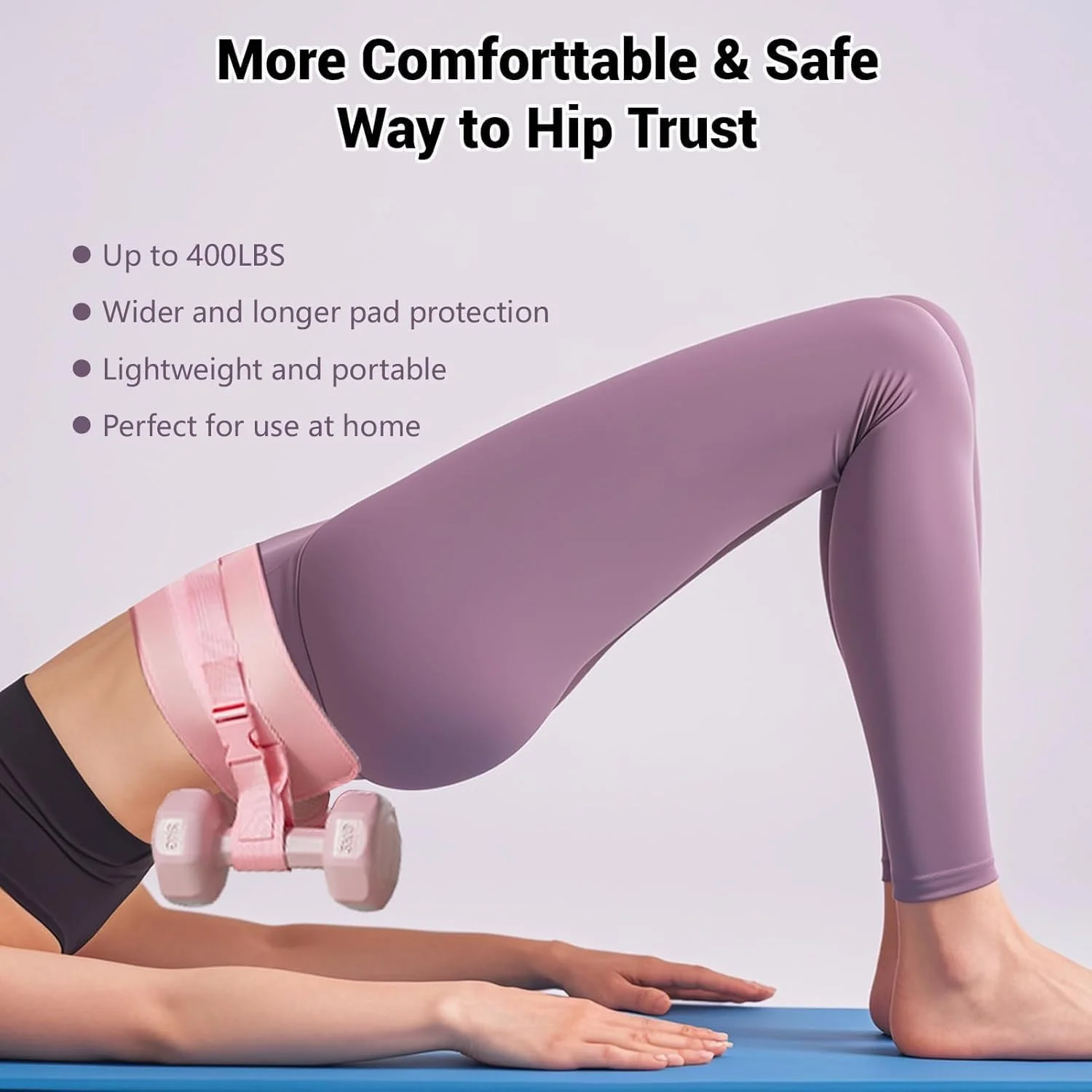 کمربند هیپ تراست BIGTHREE، کمربند باسن برای هیپ تراست، کمربندهای هیپ تراست دمبل، سایز قابل تنظیم، تحمل بار فوق العاده، مناسب برای تمرین باسن و تناسب اندام در خانه یا باشگاه در هر زمان.