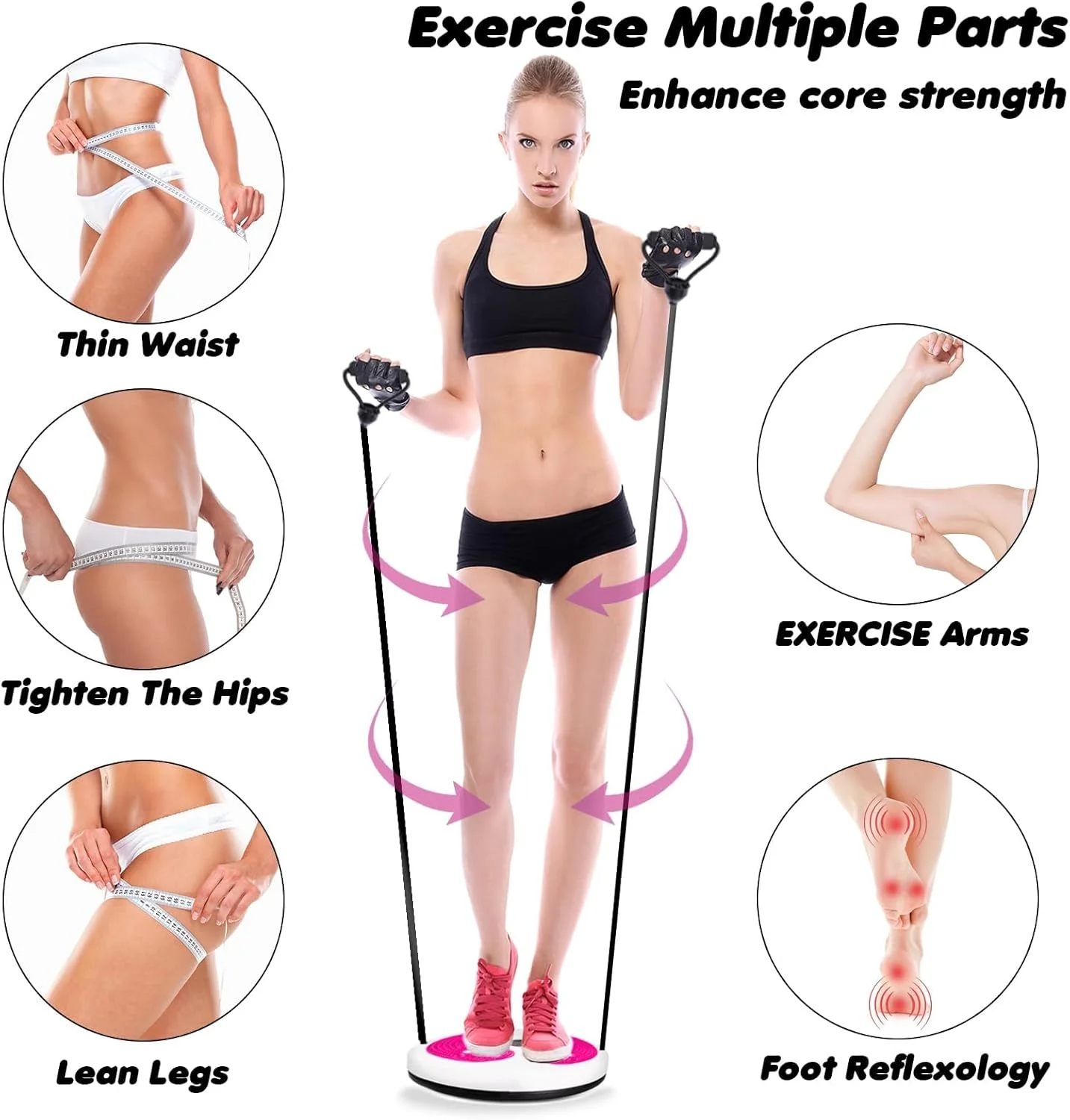 دیسک چرخان کمر BIGTHREE، دیسک پیچشی کمر برای فرم دهی بدن، مناسب برای بانوان و بزرگسالان برای تناسب اندام و یوگا در خانه و باشگاه، تقویت عضلات کمر و تناسب اندام برای تمرینات خانگی، دستگاه فرم دهنده کمر