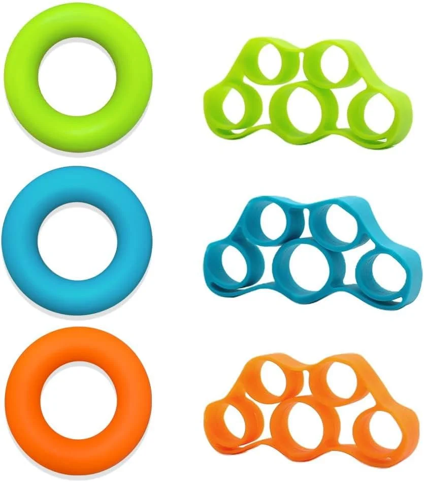 تقویت کننده انگشت BIGTHREE، گریپر دستی سیلیکونی، مجموعه 3 عددی کشنده انگشت، حلقه تمرین دستی رفع فشار برای تمرین ساعد، تقویت کننده انگشت گیتار و صخره نوردی