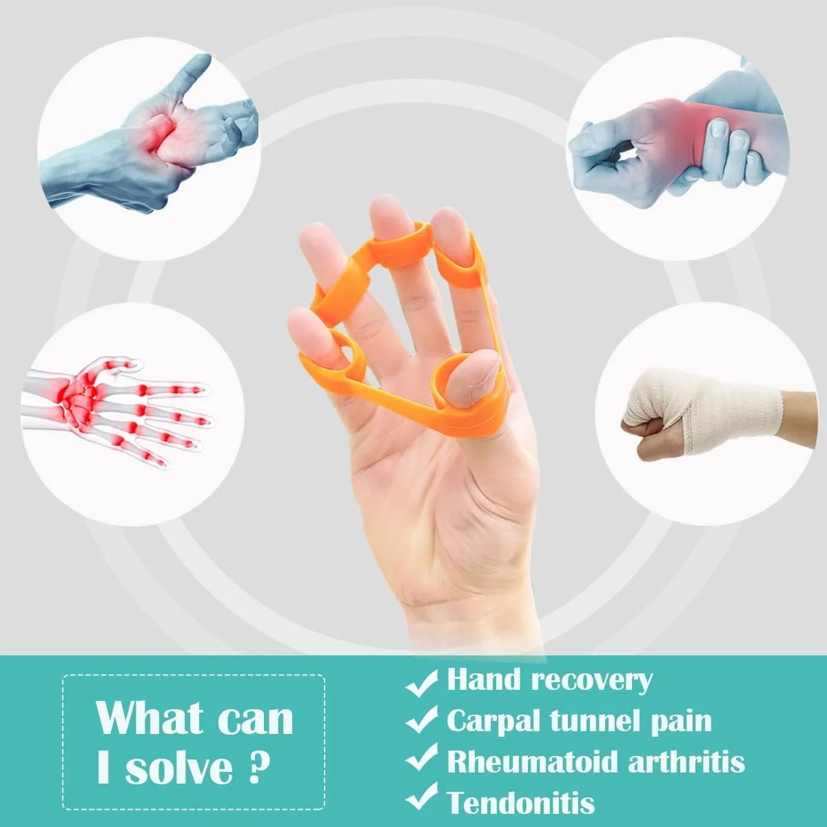 تقویت کننده انگشت BIGTHREE، گریپر دستی سیلیکونی، مجموعه 3 عددی کشنده انگشت، حلقه تمرین دستی رفع فشار برای تمرین ساعد، تقویت کننده انگشت گیتار و صخره نوردی