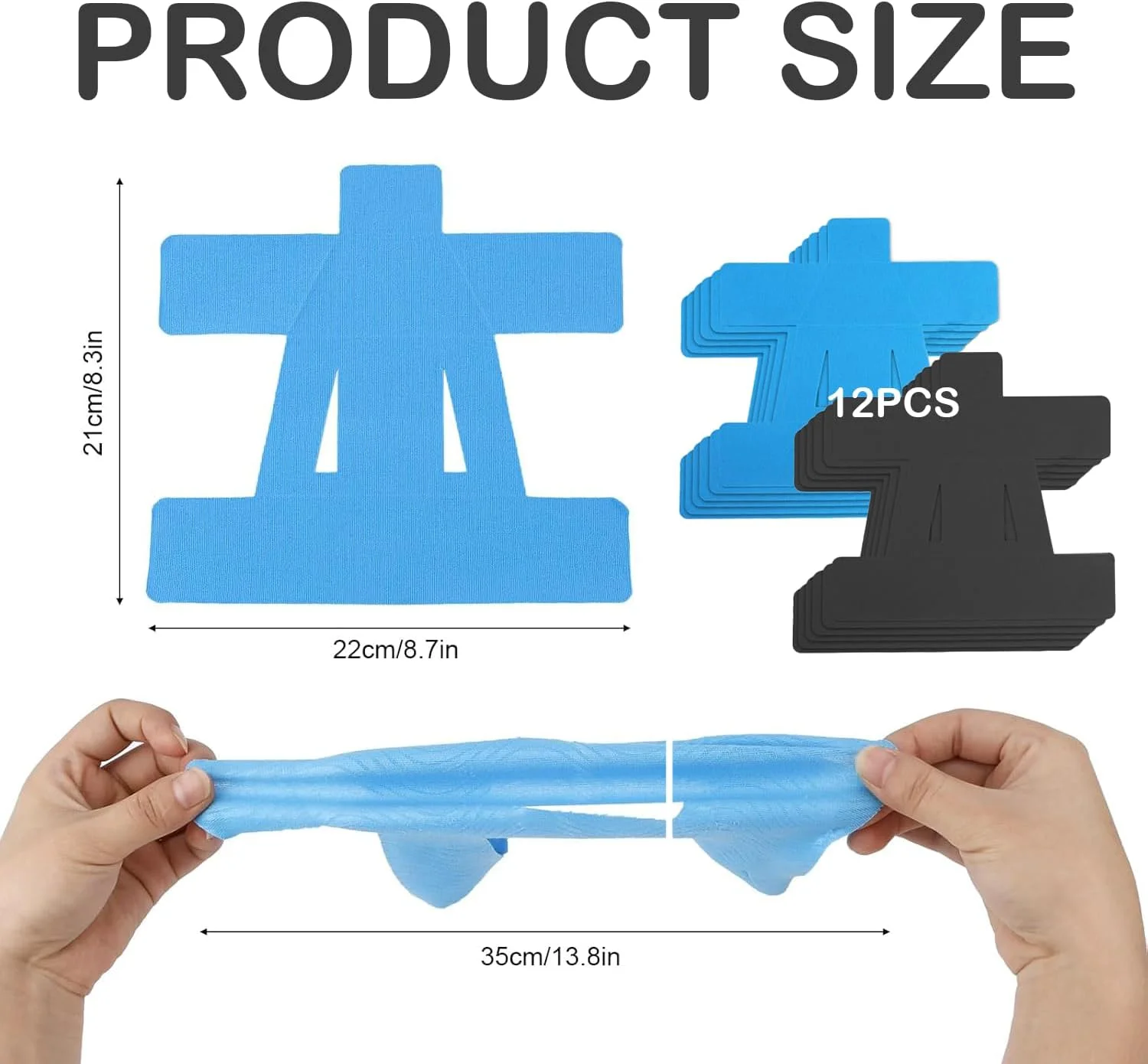 نوار کینزیولوژی 12 عددی برای شانه، نوارهای ورزشی برای حمایت از شانه، عضلات ورزشی و ثبات، نوارهای از پیش برش خورده، افزایش خاصیت ارتجاعی ضد آب و الاستیک، ضد حساسیت و تنفس پذیر
