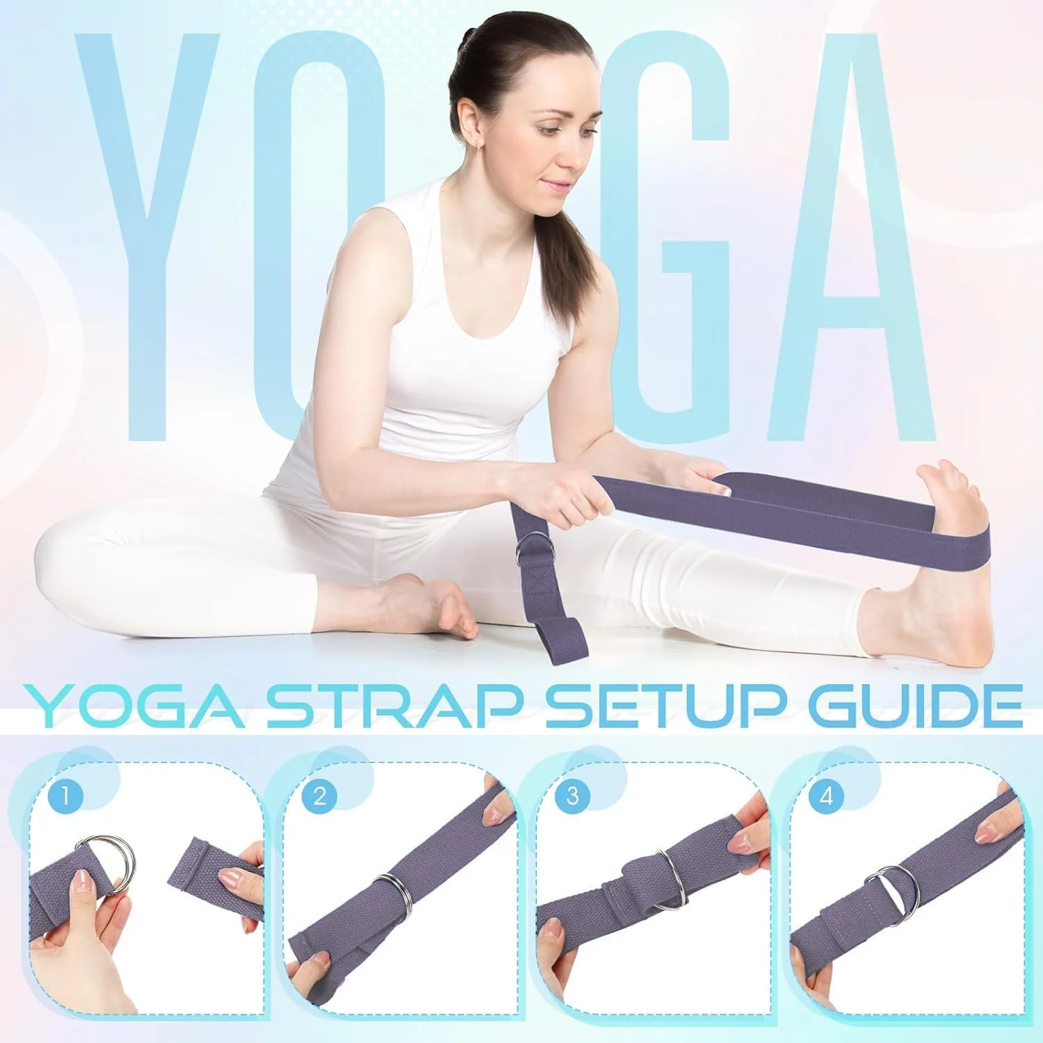 ست حلقه پیلاتس 6 تکه برای بانوان، تجهیزات تمرین در خانه، کمربند کششی، توپ ورزشی پیلاتس 25 سانتی متری، کش مقاومتی برای پاها، بازوها و ران ها (بنفش)