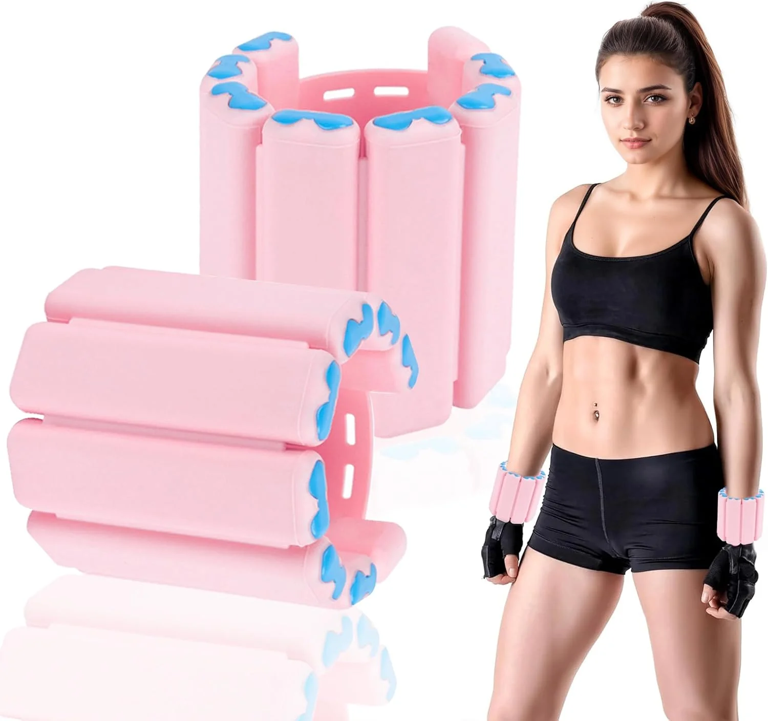 ست ۲ عددی النگوهای وزنه دار قابل تنظیم برای مچ دست و پا، مناسب برای پیلاتس، رقص، بار، باشگاه، یوگا، دویدن و پیاده روی