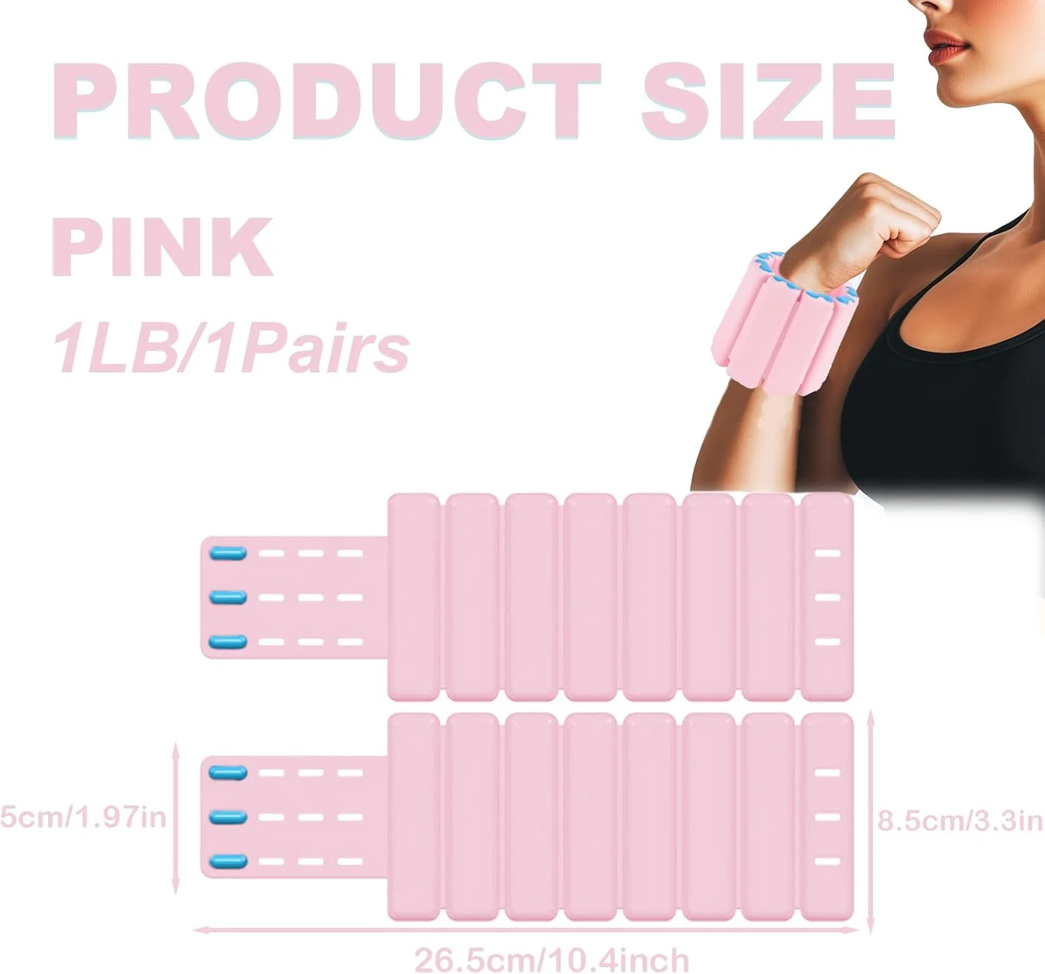 ست ۲ عددی النگوهای وزنه دار قابل تنظیم برای مچ دست و پا، مناسب برای پیلاتس، رقص، بار، باشگاه، یوگا، دویدن و پیاده روی