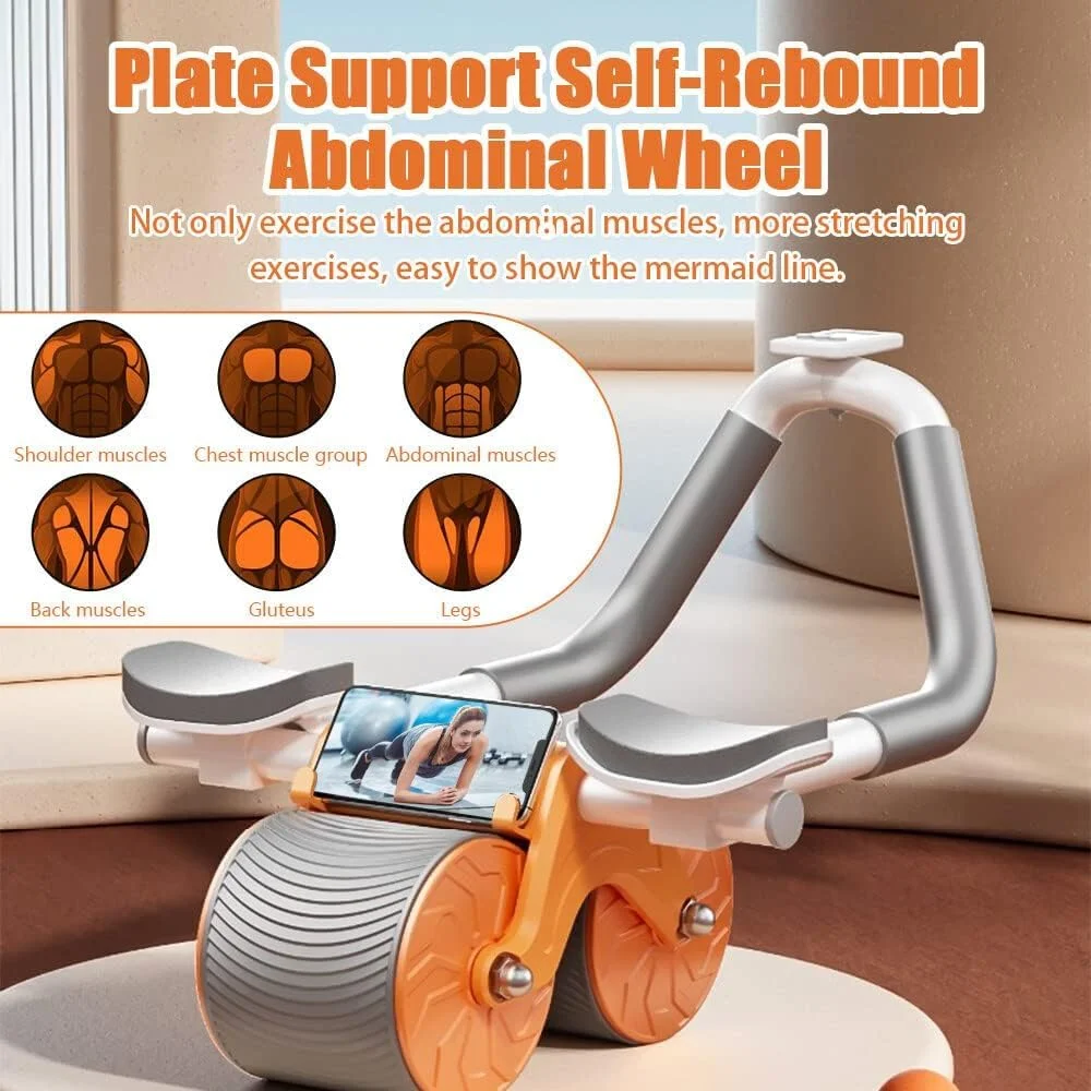 چرخ شکم اتوماتیک Azonee، چرخ تمرین شکم خانگی، چرخ جدید غلتکی شکم با تایمر، چرخ غلتکی پلانک برای تمرینات تقویت عضلات مرکزی شکم