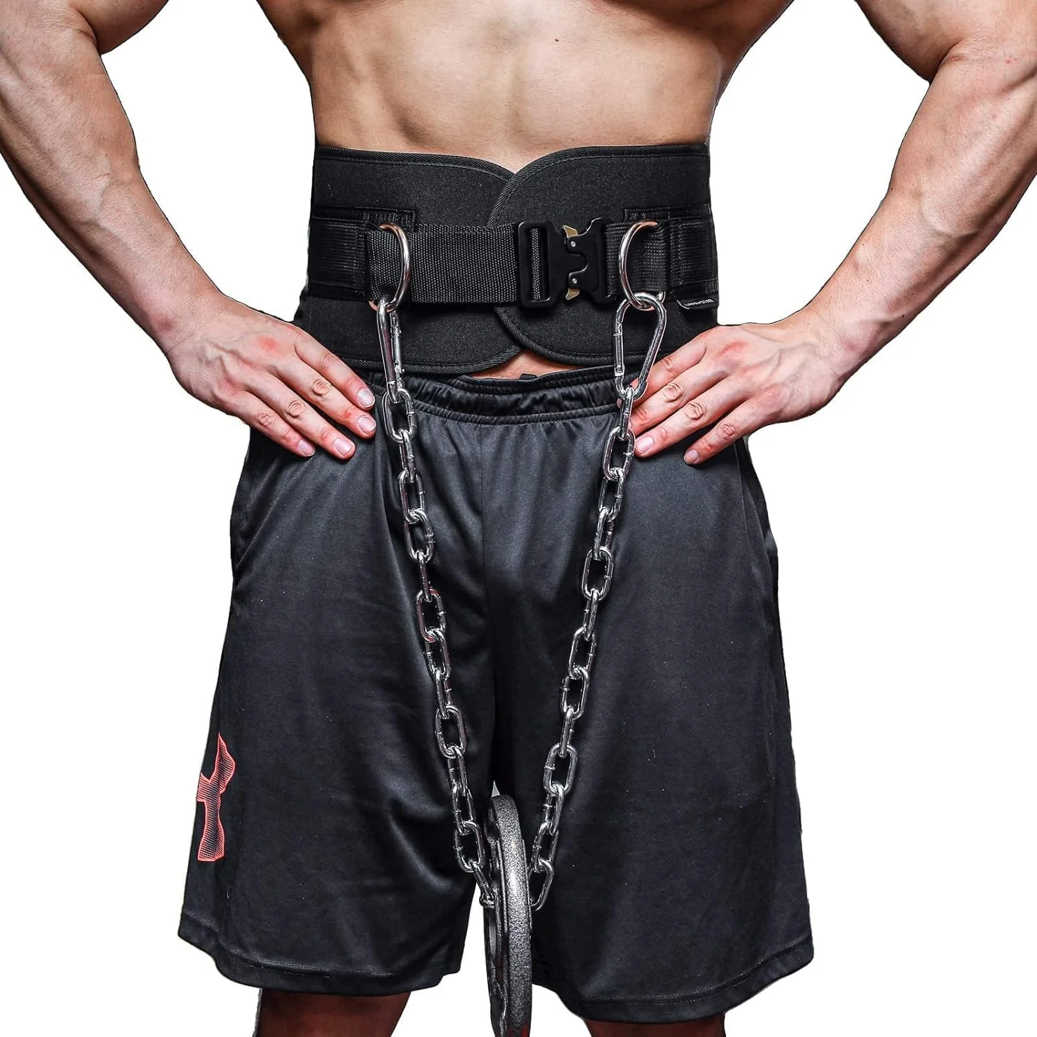 کمربند وزنه برداری خود قفل شونده Azonee، کمربند دیپ قفل سریع، کمربند تمرین ددلیفت برای مردان و زنان، کمربند پاورلیفتینگ دیپ سنگین با زنجیر 40 اینچی