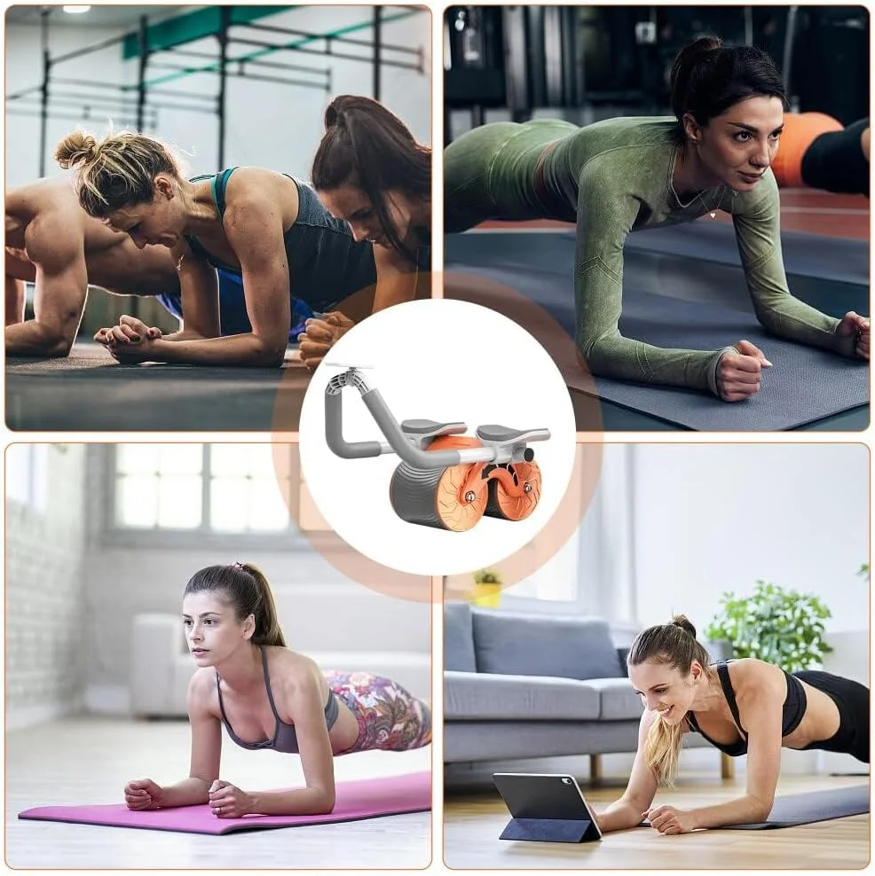 چرخ شکم اتوماتیک Azonee، چرخ تمرین شکم خانگی، چرخ جدید غلتکی شکم با تایمر، چرخ غلتکی پلانک برای تمرینات تقویت عضلات مرکزی شکم