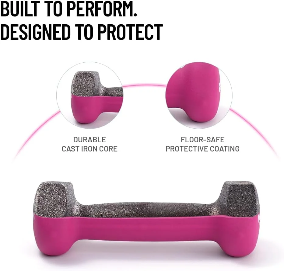 جفت دمبل نئوپرن 1 کیلوگرمی Axox Fitness - وزنه دستی بادوام و ضد لغزش برای خانه و باشگاه - ایده آل برای تمرینات قدرتی، کاردیو، ایروبیک و تمرینات کل بدن