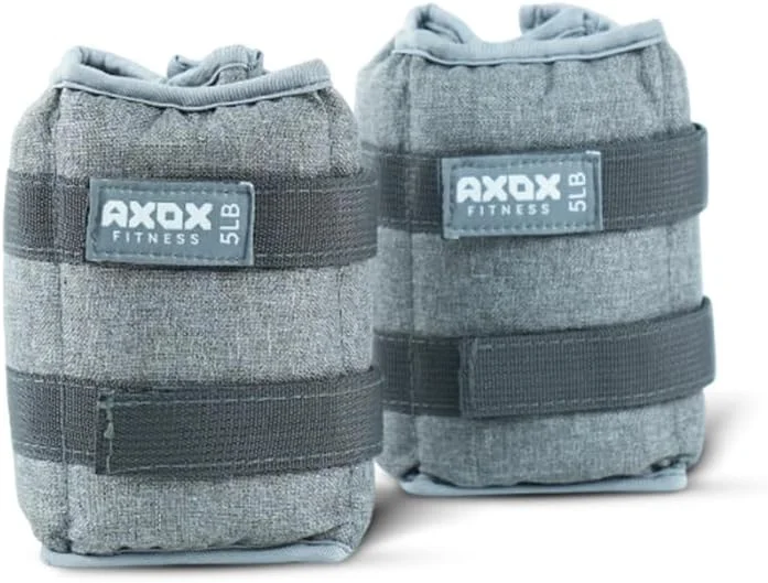 وزنه مچ پا آکوکس فیتنس 4.5 کیلوگرمی (10 پوند) – یک جفت وزنه قابل تنظیم پا و مچ دست با بندهای چسبی – پر شده با شن آهن مرغوب برای دویدن، ایروبیک، فرم دهی و تمرینات قدرتی