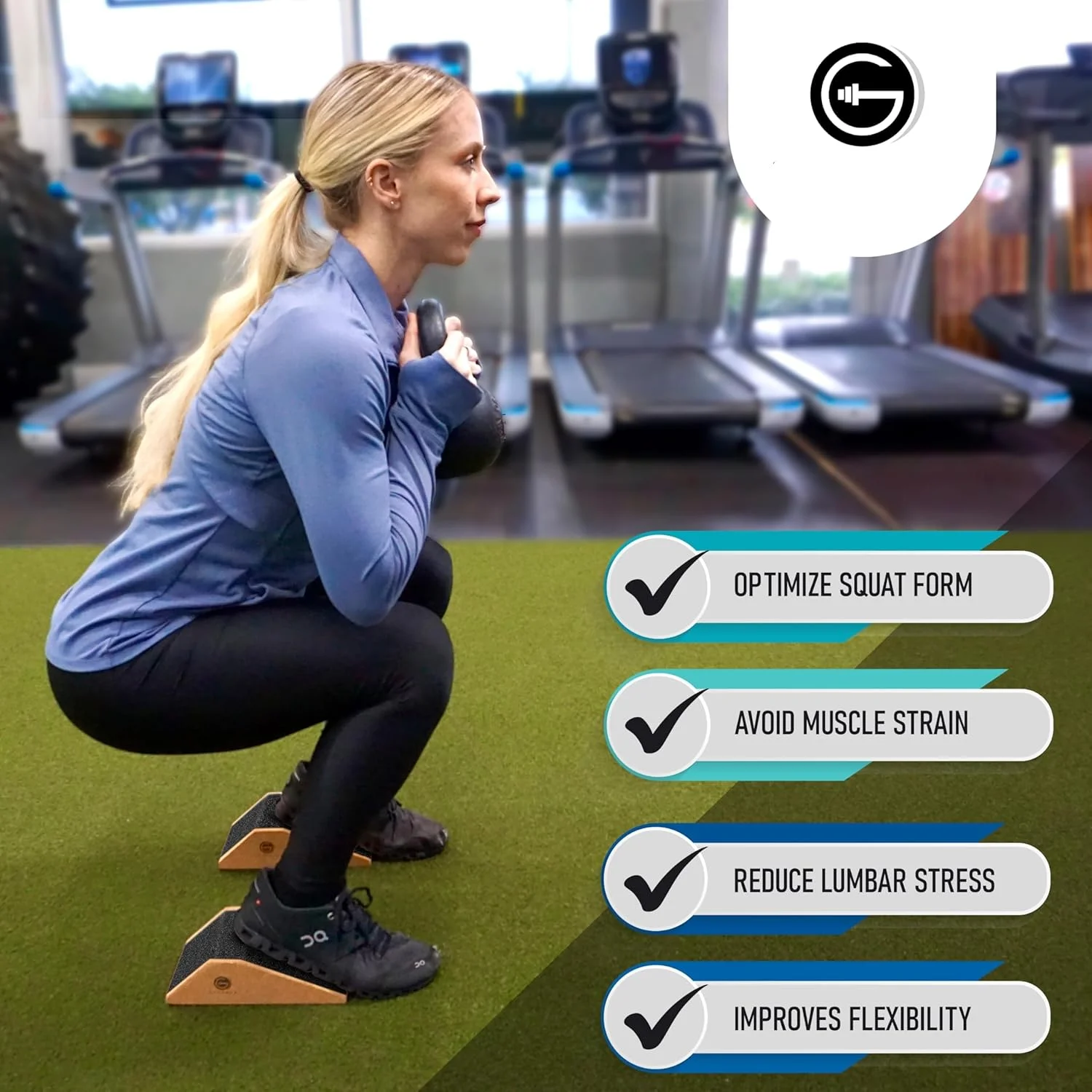 بلوک گوه ای اسکات Azonee، 2 عدد، رمپ اسکات حرفه ای ضد لغزش - گوه اسکات با پاشنه بلند و بلوک افزایش ساق پا، برای اسکات برای جلوگیری از کشیدگی عضلات و بهینه سازی فرم اسکات