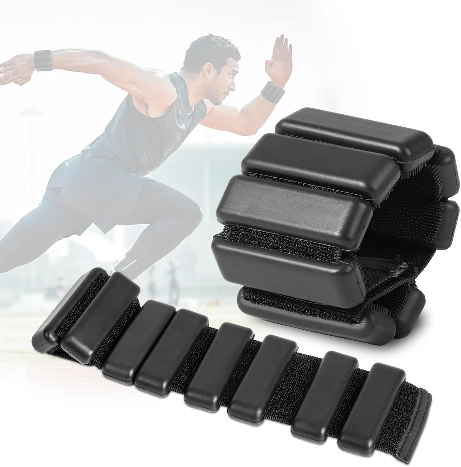 وزنه مچ پا و دست قابل تنظیم آرکئوپتریکس برای مردان و زنان، یک جفت وزنه مچ پا 2 پوندی برای باشگاه، تناسب اندام، تمرین، پیاده روی، دویدن، یوگا، پیلاتس، پیاده‌روی، ایروبیک - مشکی