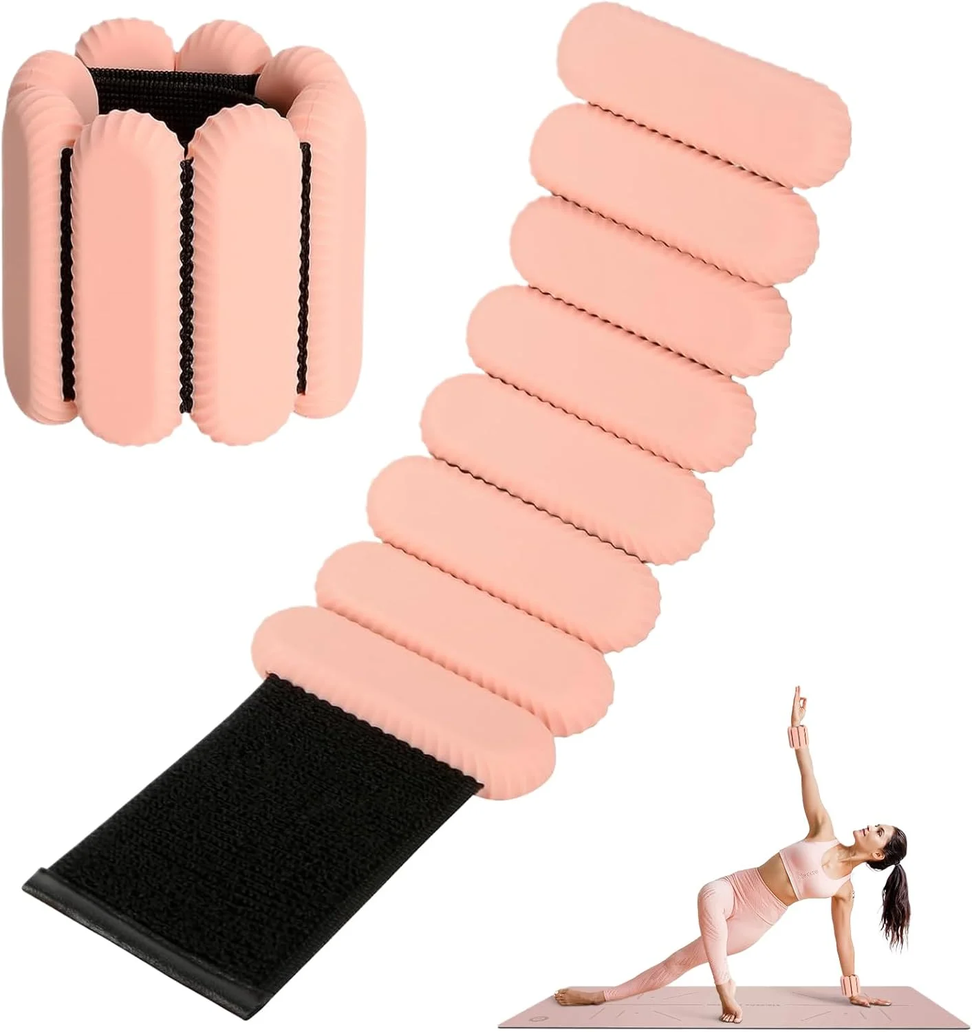 وزنه مچ پا و دست قابل تنظیم آرکئوپتریکس برای بانوان، یک جفت وزنه 900 گرمی برای باشگاه، فیتنس، تمرین، پیاده‌روی، دویدن آرام، یوگا، پیلاتس، هایکینگ (صورتی)